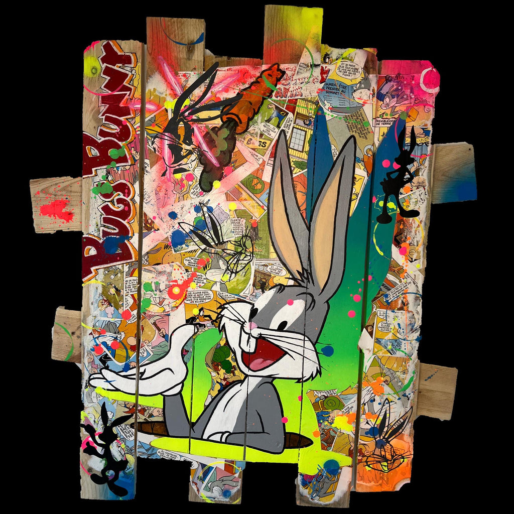 Tableau Pop Art Unique Personnalisable – Bois de Palette Recyclé – Œuvre Signée Vincent STREIFF® avec certificat d'authenticité – Art Mural