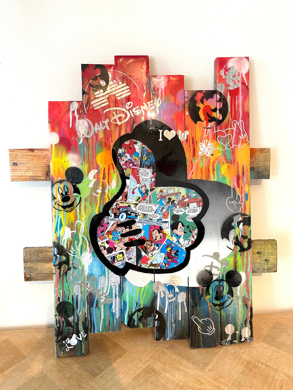 Tableau Pop ART gant de mickey