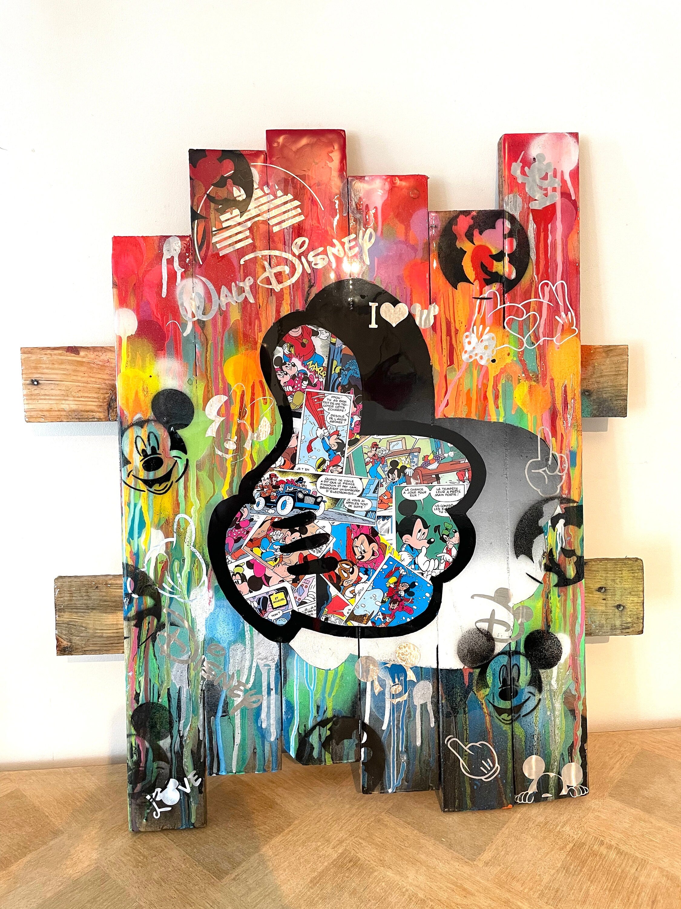 Tableau Pop ART gant de mickey