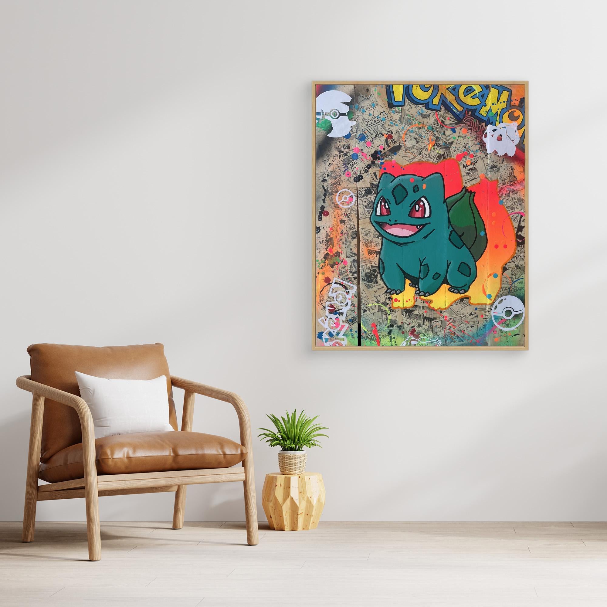Bulbizarre reproduction officielle sur toile de l'œuvre de Vincent STREIFF