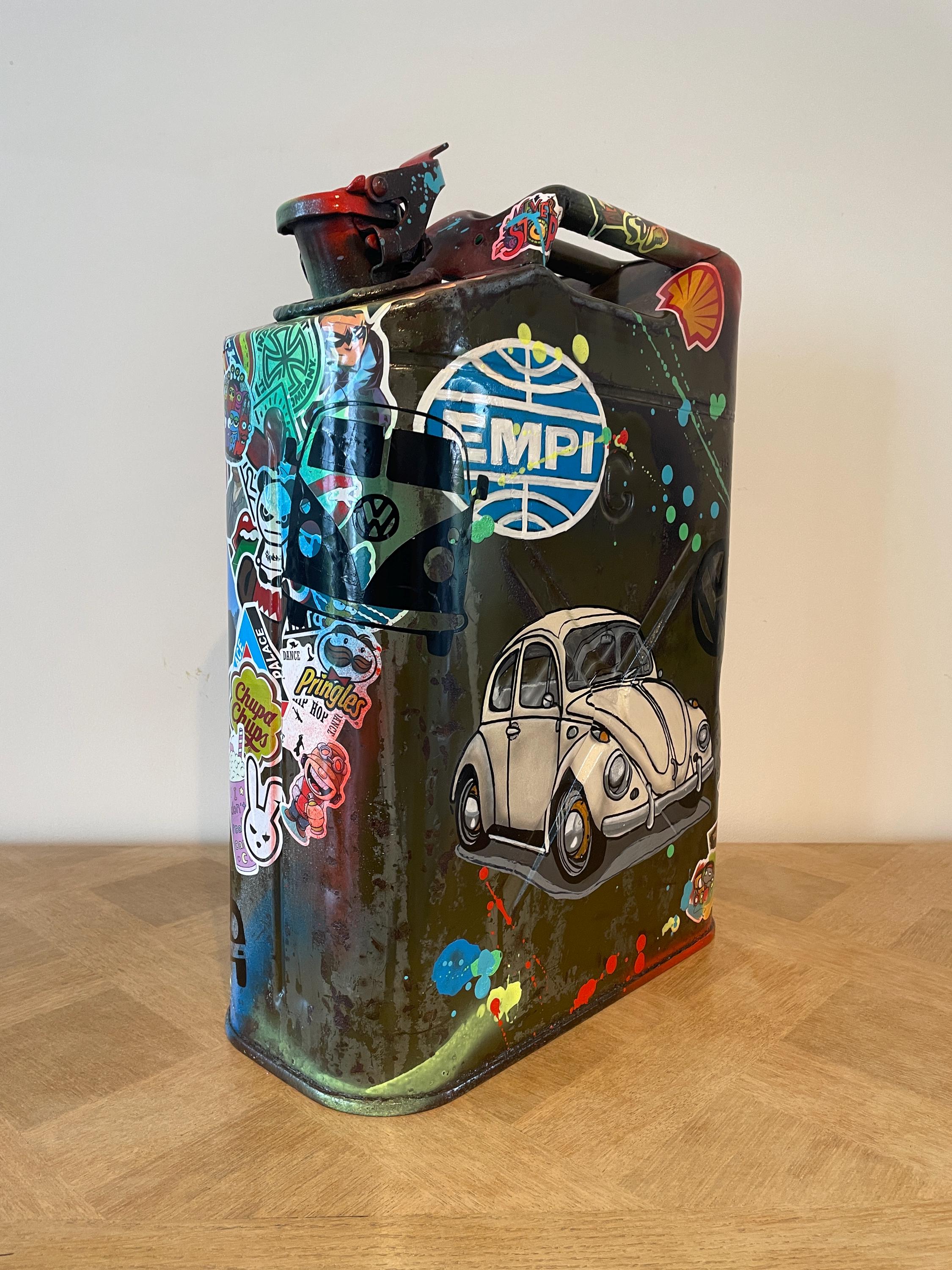 Bidon ancien acier Pop art COMBI T1 VW