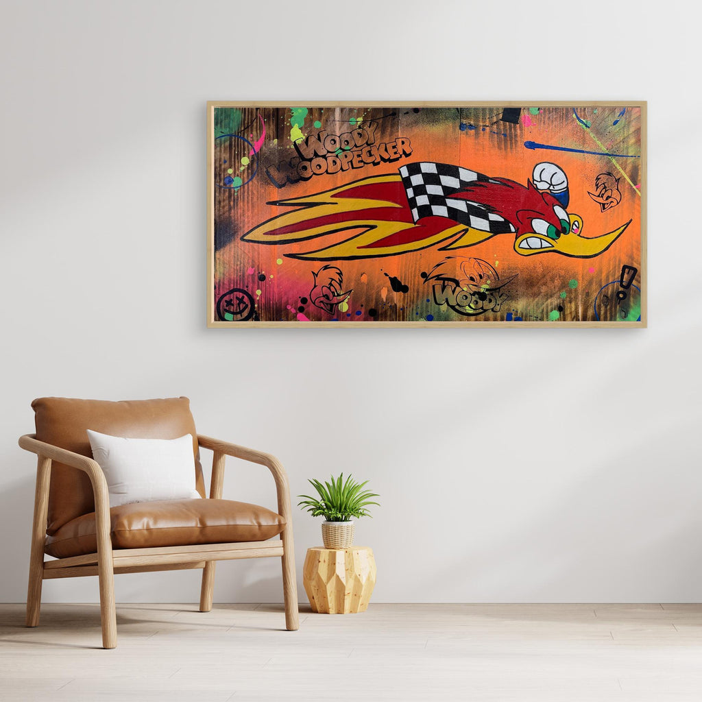 Woody Woodpecke reproduction officielle sur toile de l'œuvre de Vincent STREIFF