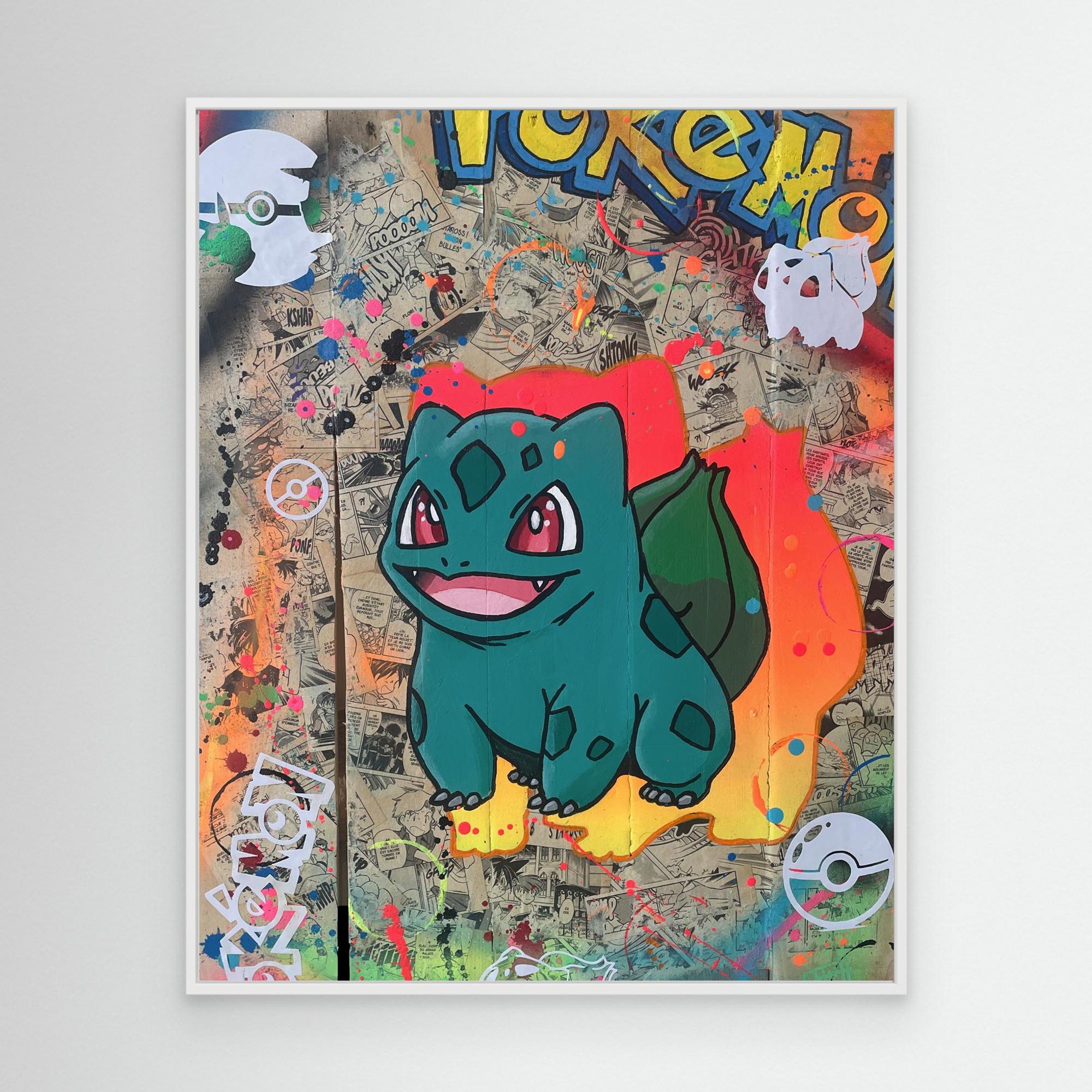 Bulbizarre reproduction officielle sur toile de l'œuvre de Vincent STREIFF