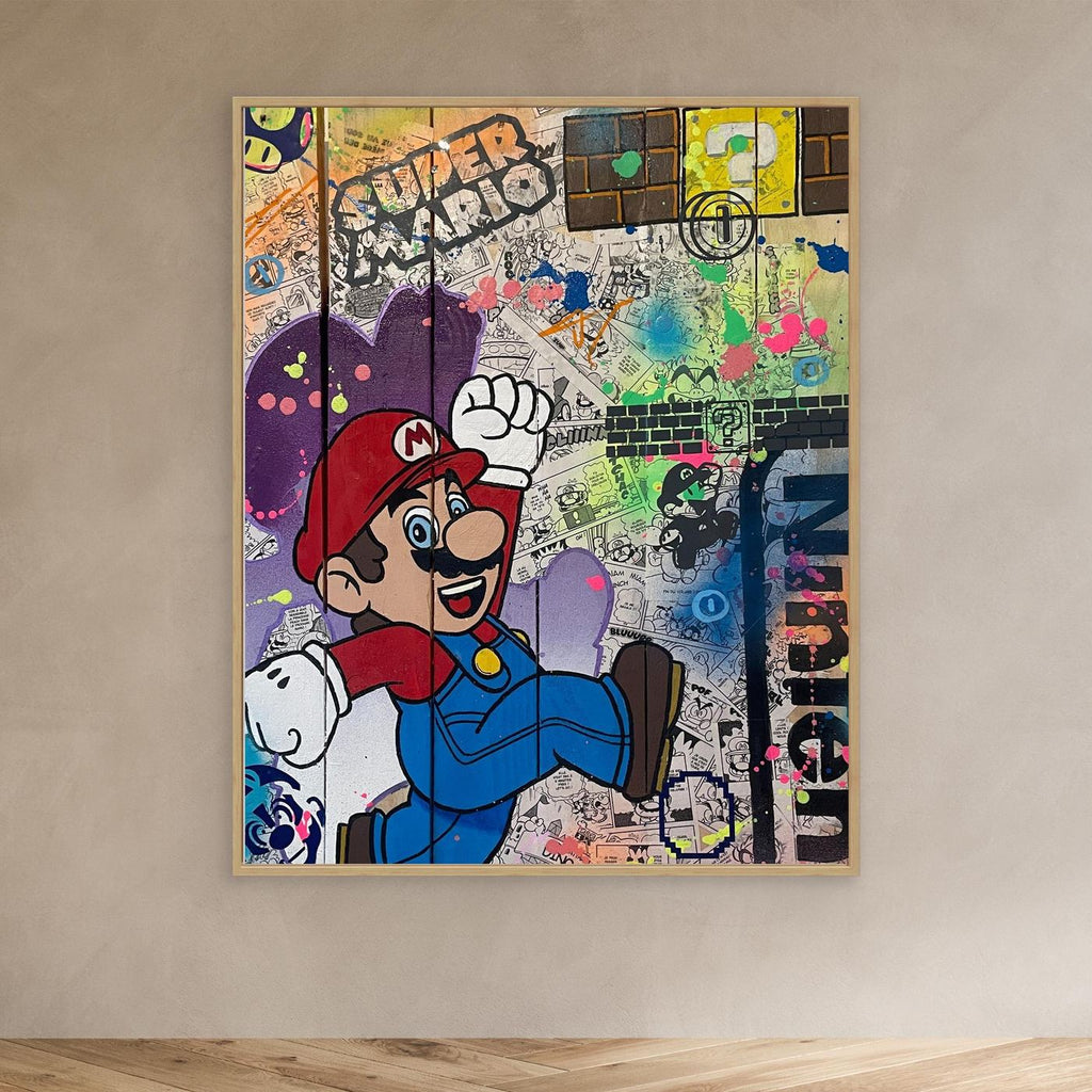 Super Mario impression sur toile de l'œuvre originale de Vincent STREIFF