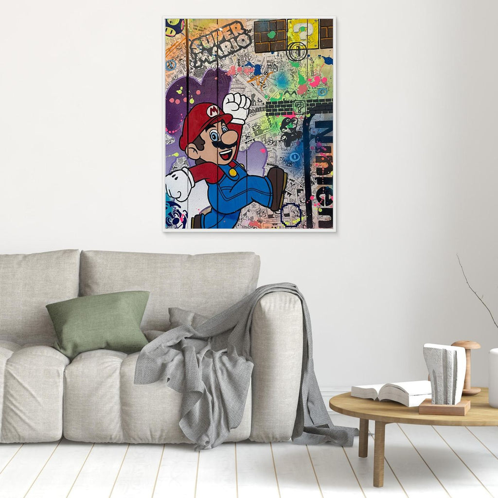 Super Mario impression sur toile de l'œuvre originale de Vincent STREIFF