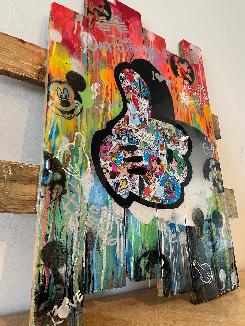 Tableau Pop ART gant de mickey