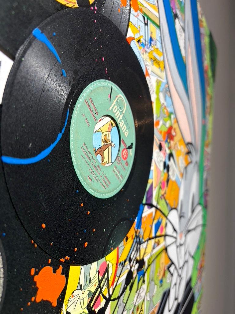 Bugs Bunny — détail des disques vinyles collés