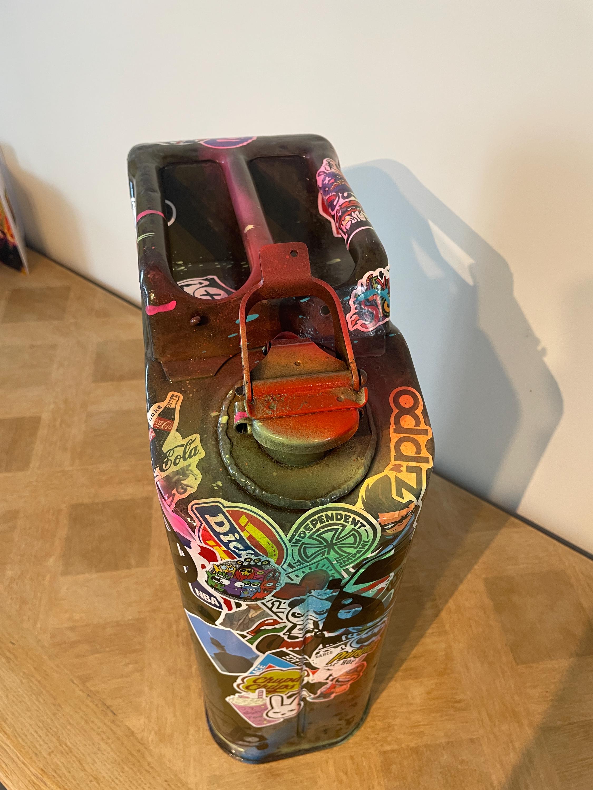 Bidon ancien acier Pop art COMBI T1 VW