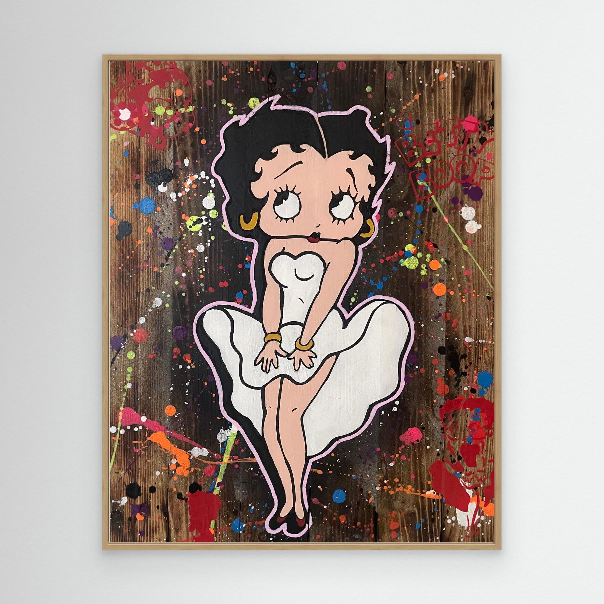 Betty Boop reproduction officielle sur toile de l'œuvre de Vincent STREIFF, vibrant et coloré.