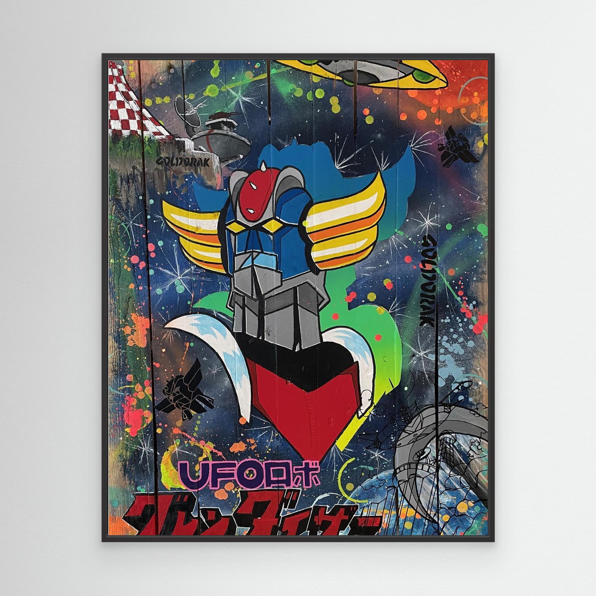 Goldorak reproduction officielle sur toile de l'œuvre de Vincent STREIFF