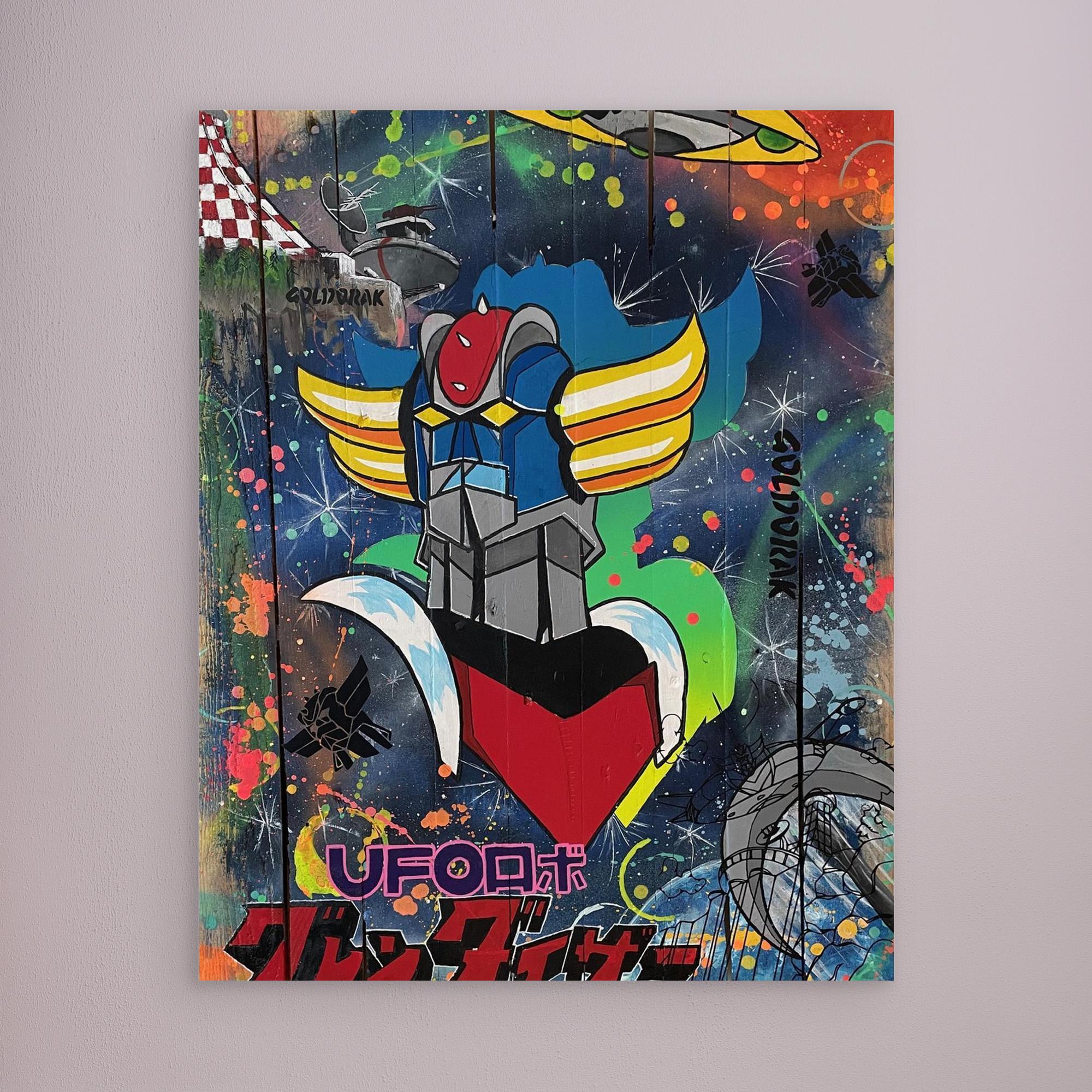 Goldorak reproduction officielle sur toile de l'œuvre de Vincent STREIFF