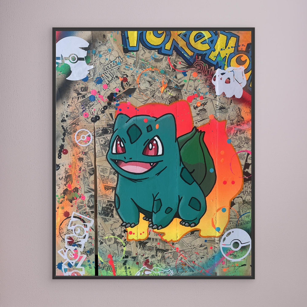 Bulbizarre reproduction officielle sur toile de l'œuvre de Vincent STREIFF