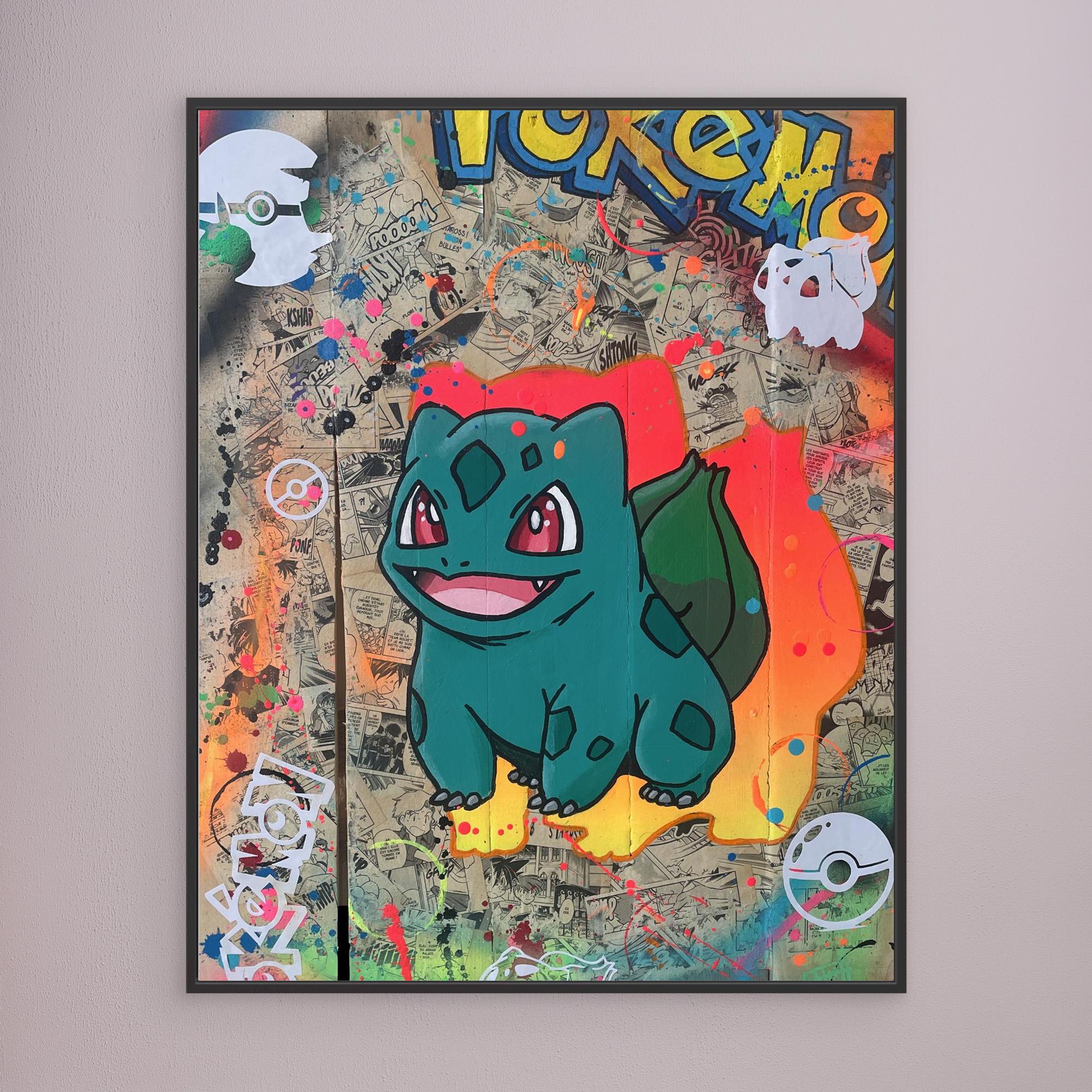 Bulbizarre reproduction officielle sur toile de l'œuvre de Vincent STREIFF