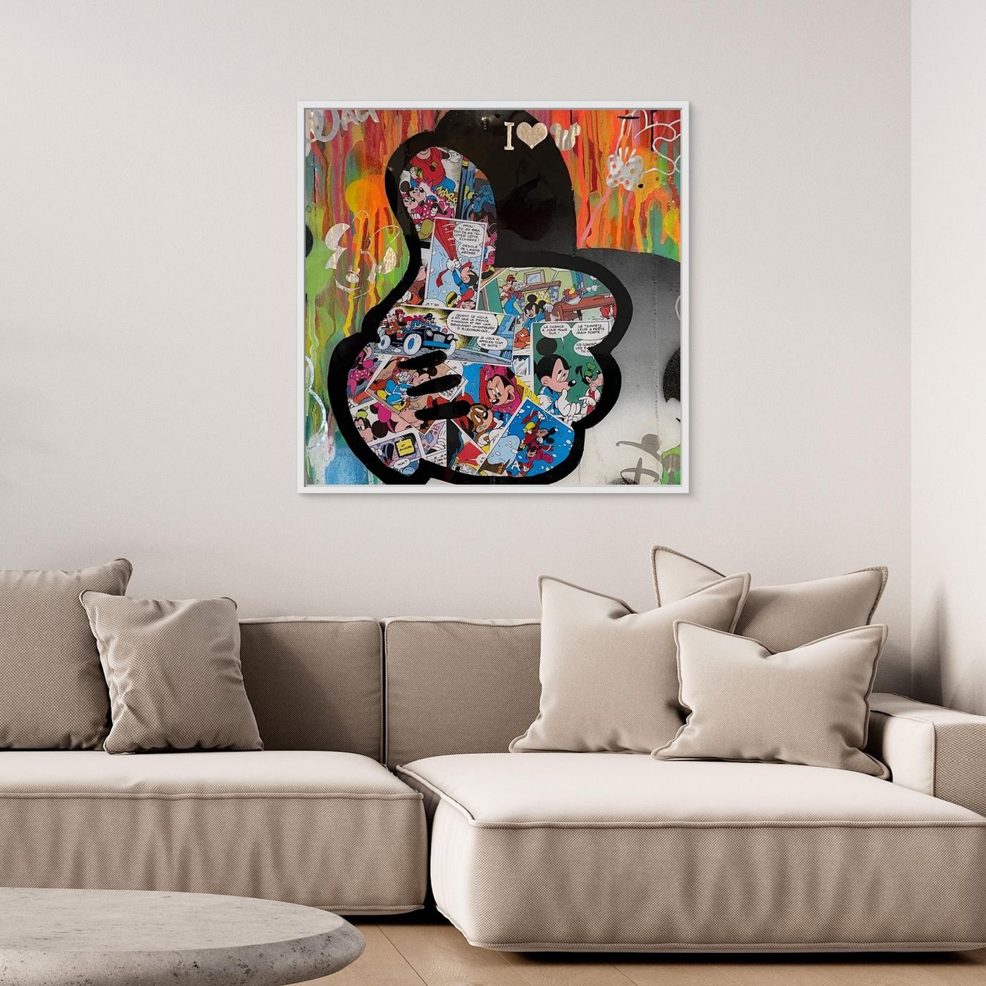 Main de Mickey - impression sur toile de l'œuvre originale de Vincent STREIFF