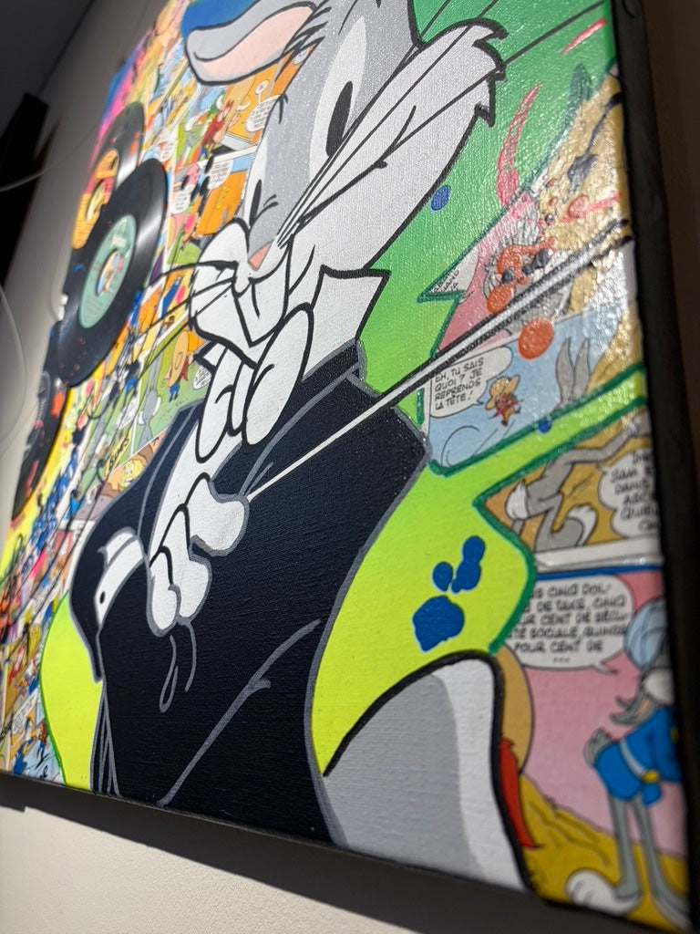 Bugs Bunny — détail des notes de musique peintes