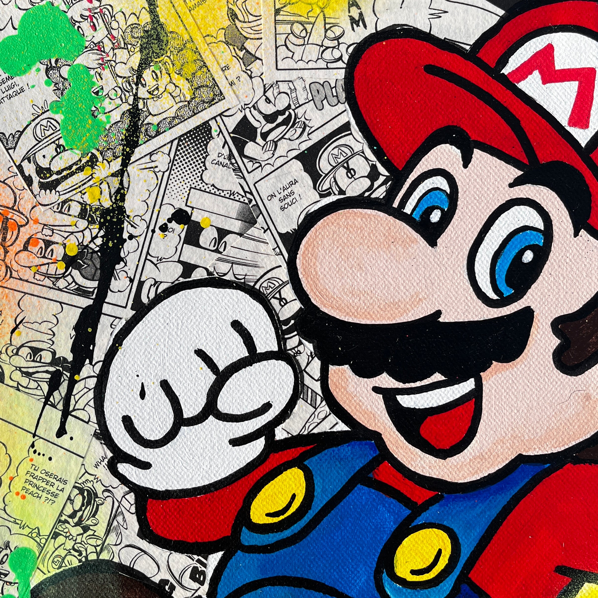 Tableau Mario 20x20 cm peint à la main sur toile par Vincent STREIFF