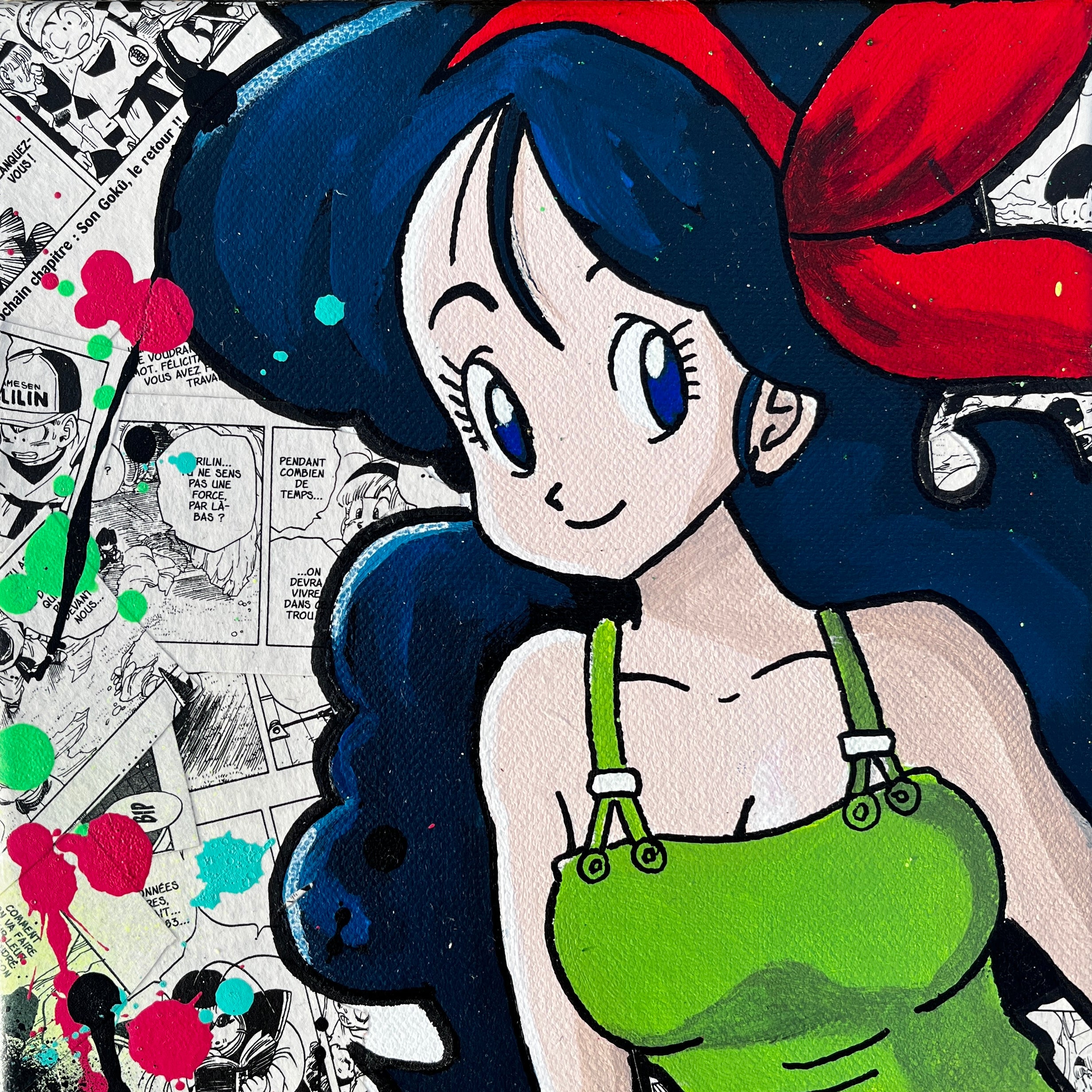 Tableau Lunch 20x20 cm peint à la main sur toile par Vincent STREIFF