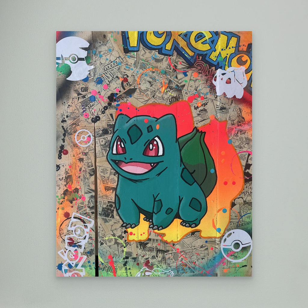 Bulbizarre reproduction officielle sur toile de l'œuvre de Vincent STREIFF