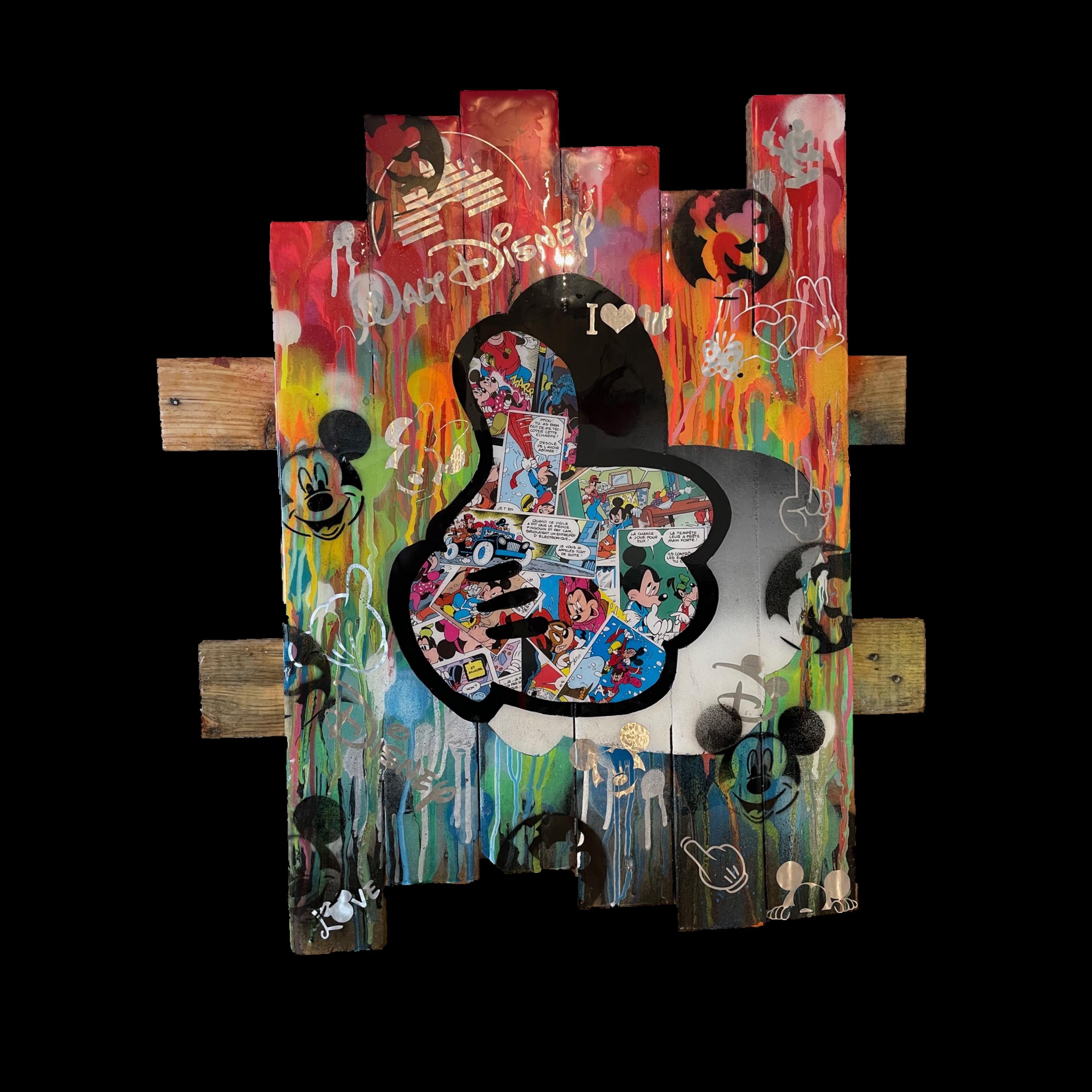 Tableau Pop ART gant de mickey