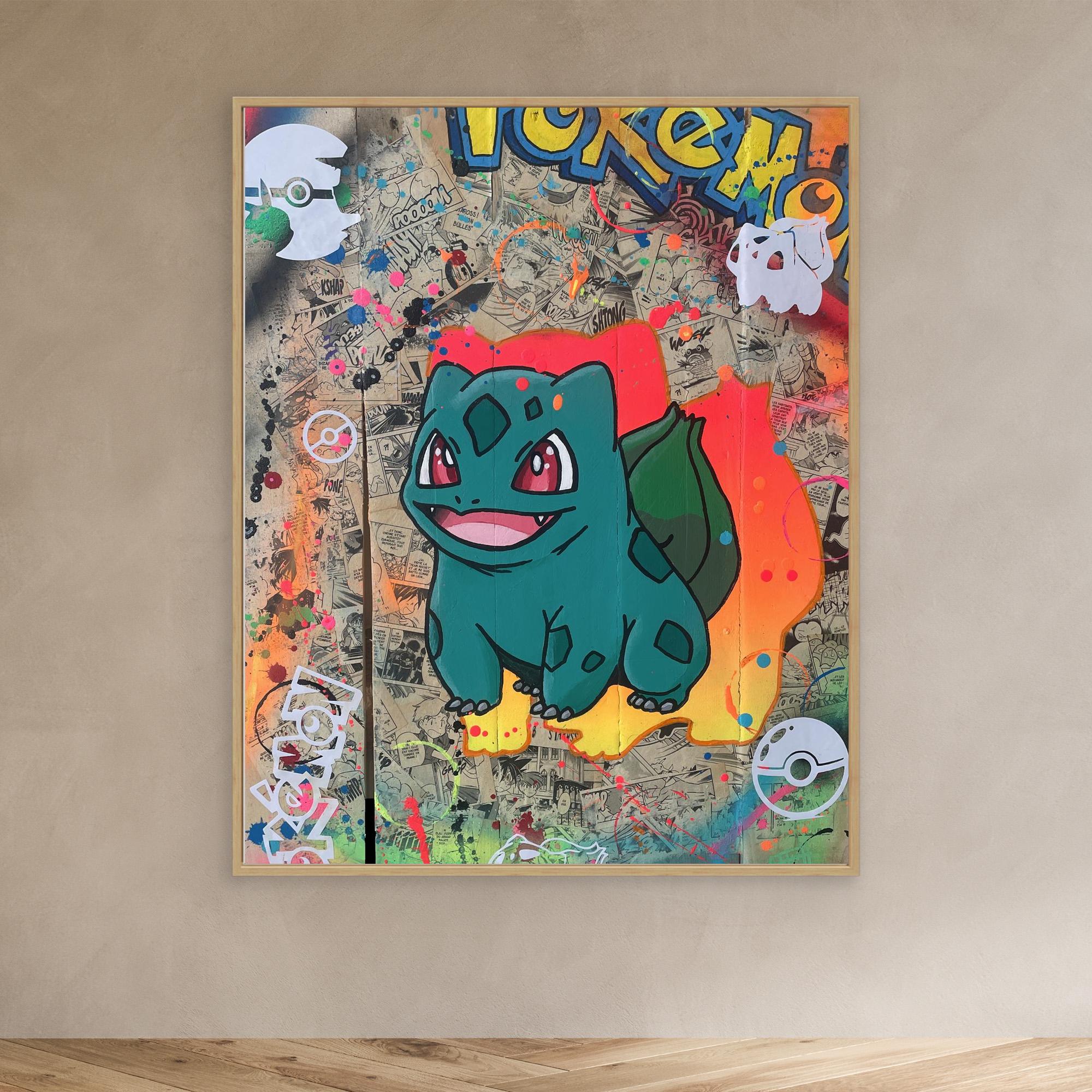 Bulbizarre reproduction officielle sur toile de l'œuvre de Vincent STREIFF