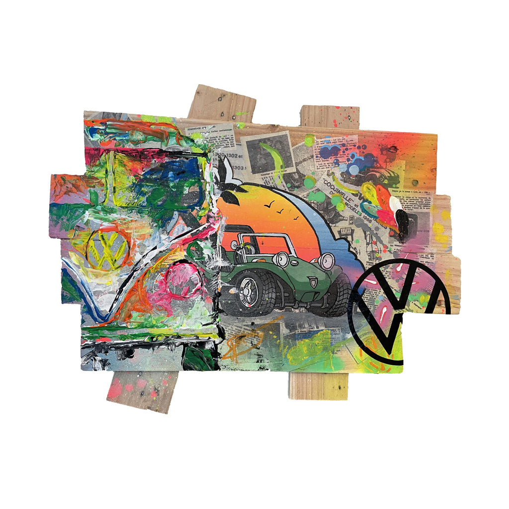 Tableau Pop Art VW, Combi, Buggy