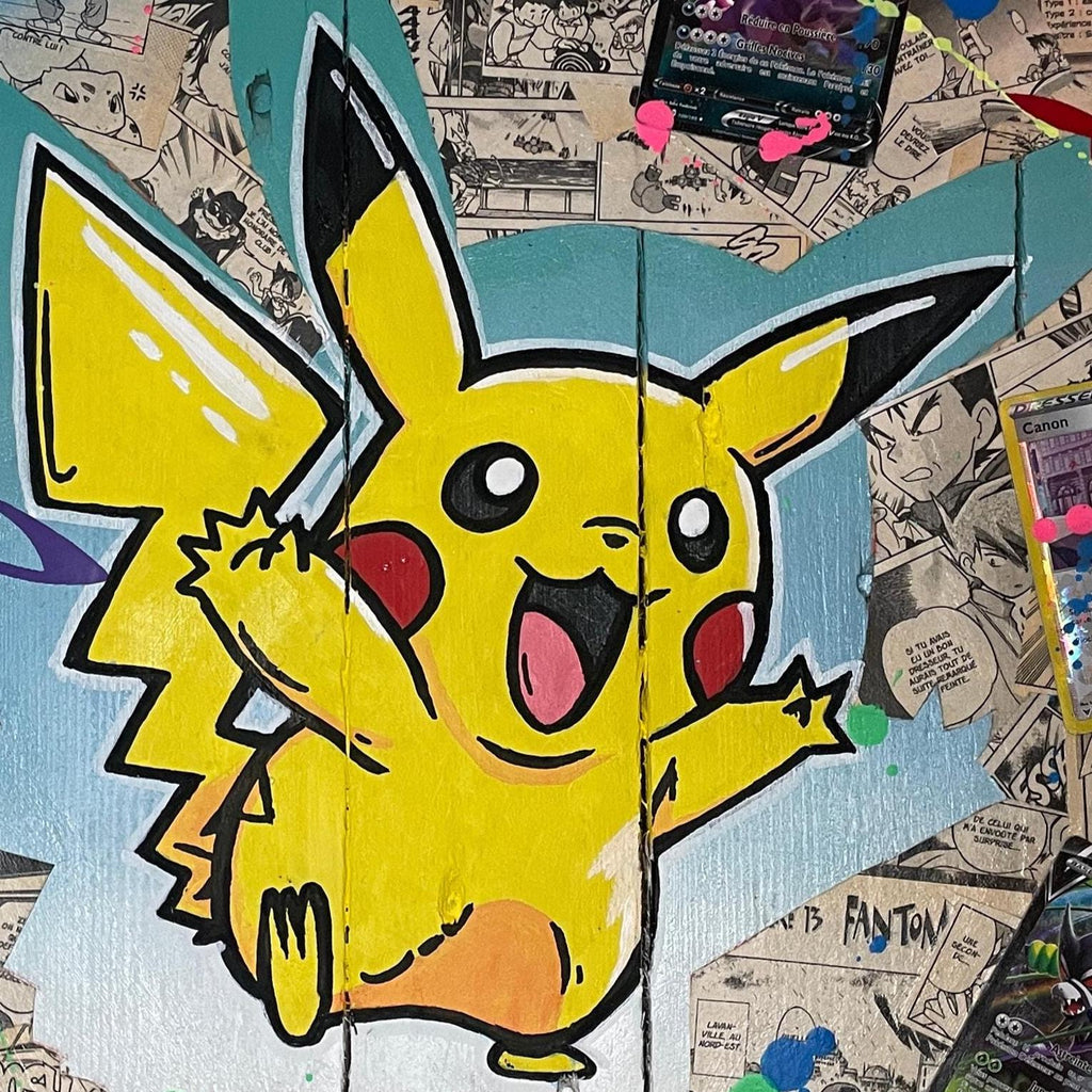 Tableau Pop Art Unique Personnalisable – Bois de Palette Recyclé – Œuvre Signée Vincent STREIFF® avec certificat d'authenticité – Art Mural