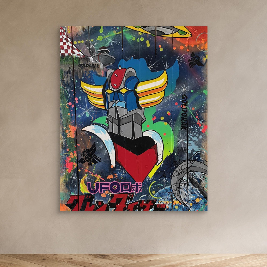 Goldorak reproduction officielle sur toile de l'œuvre de Vincent STREIFF