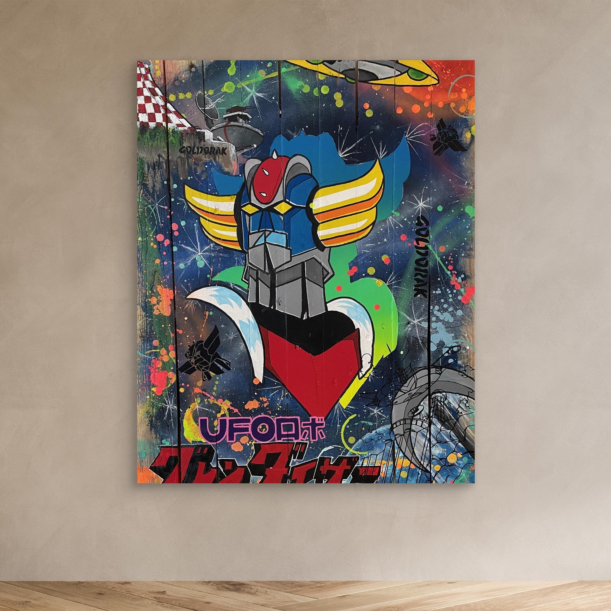 Goldorak reproduction officielle sur toile de l'œuvre de Vincent STREIFF