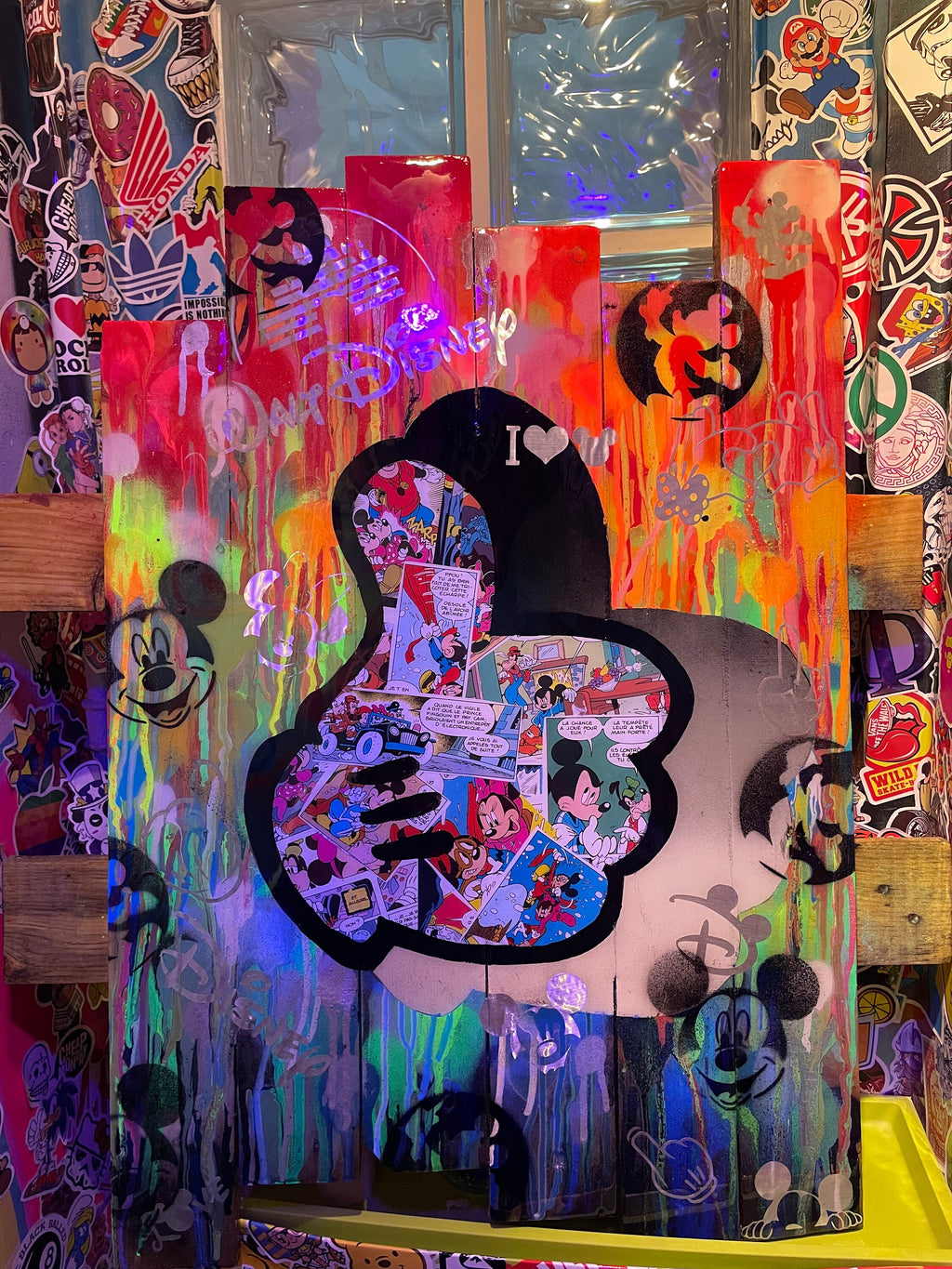 Tableau Pop ART gant de mickey