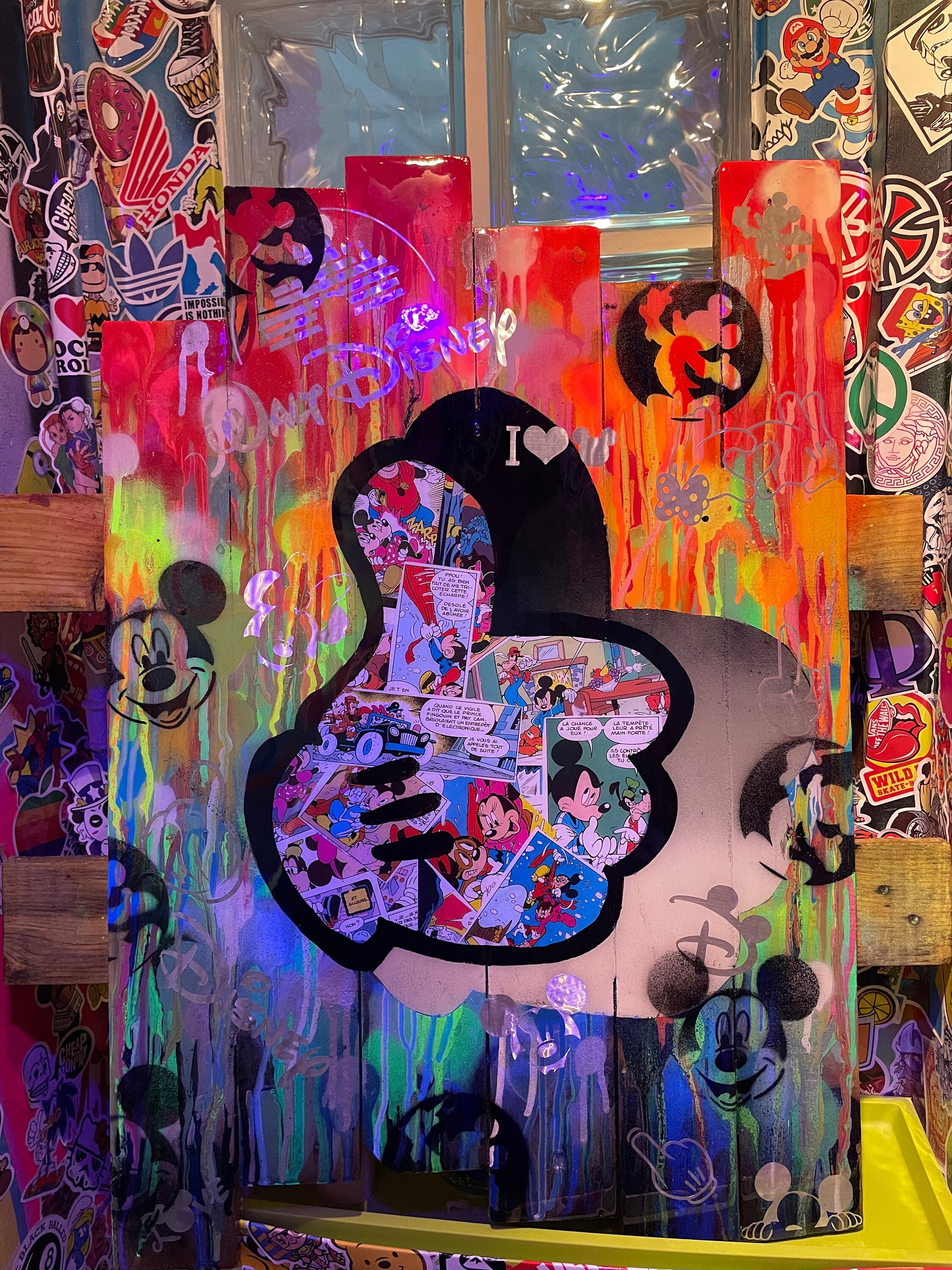 Tableau Pop ART gant de mickey