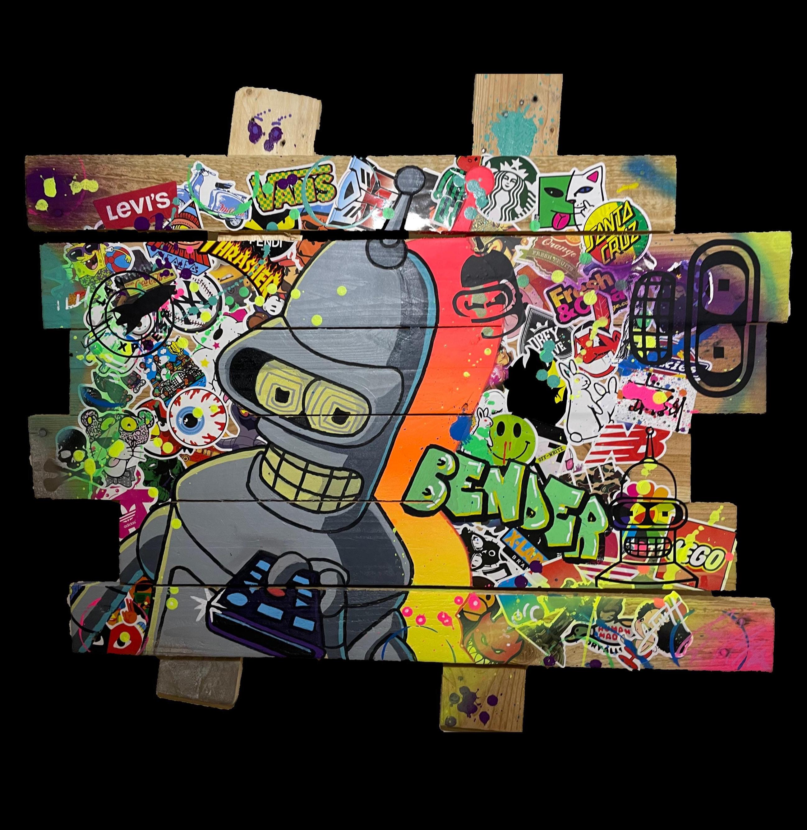 Tableau Pop Art Unique Personnalisable – Bois de Palette Recyclé – Œuvre Signée Vincent STREIFF® avec certificat d'authenticité – Art Mural