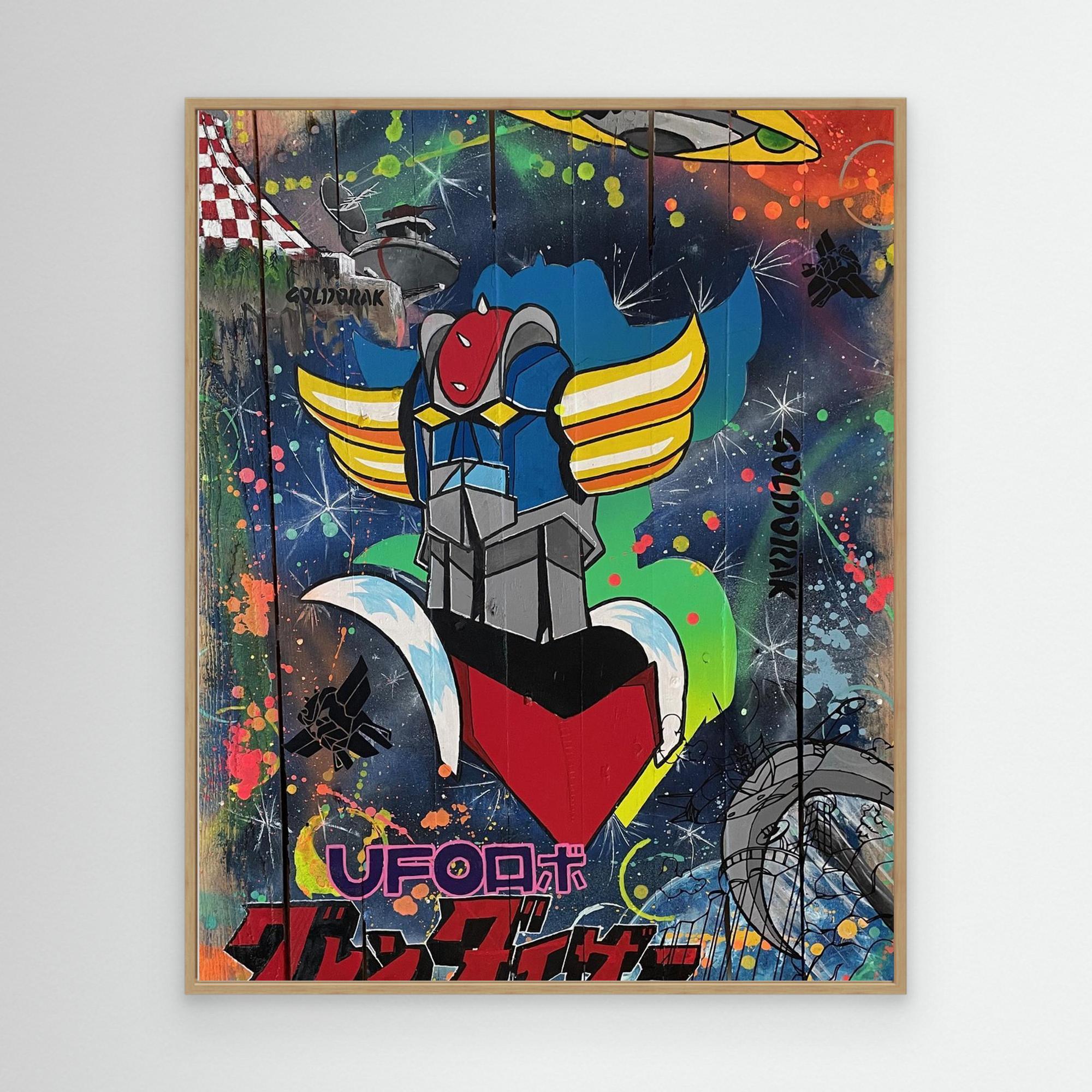 Goldorak reproduction officielle sur toile de l'œuvre de Vincent STREIFF