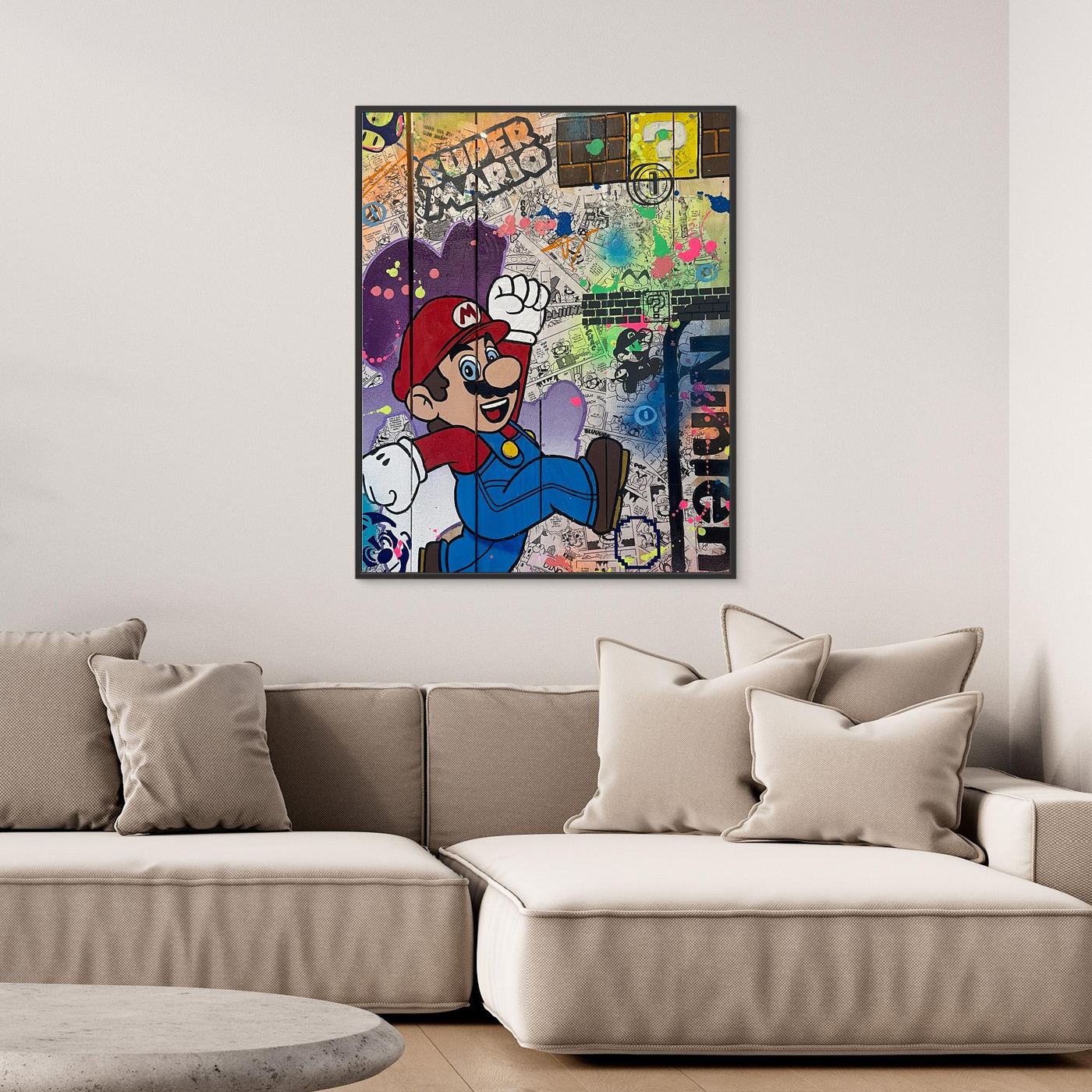 Super Mario impression sur toile de l'œuvre originale de Vincent STREIFF