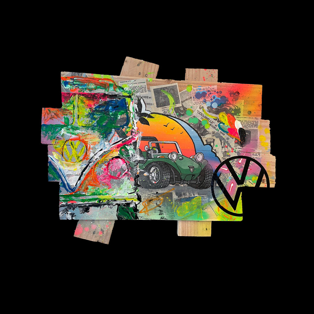 Tableau Pop Art VW, Combi, Buggy
