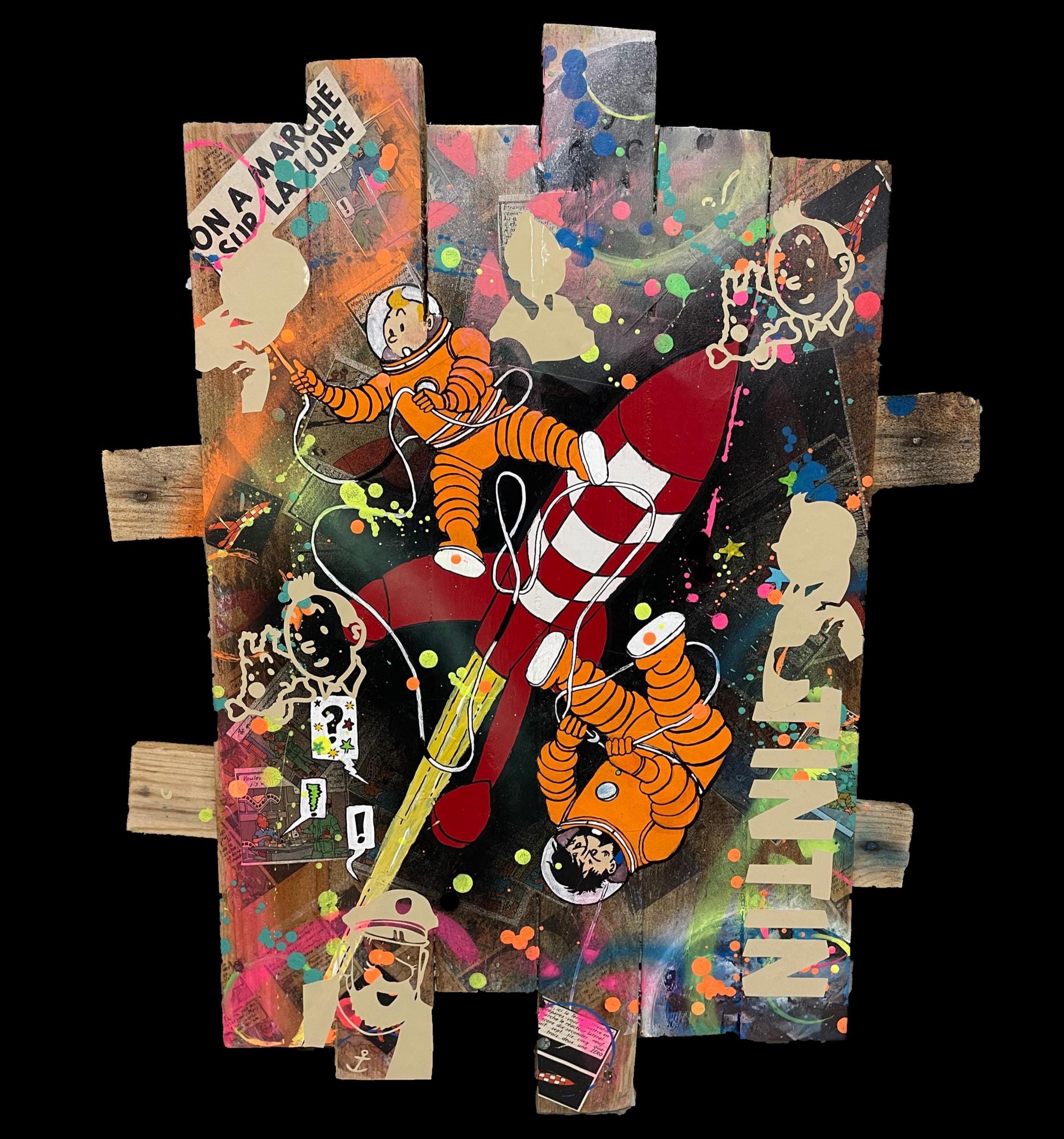 Tableau Pop Art Unique Personnalisable – Bois de Palette Recyclé – Œuvre Signée Vincent STREIFF® avec certificat d'authenticité – Art Mural