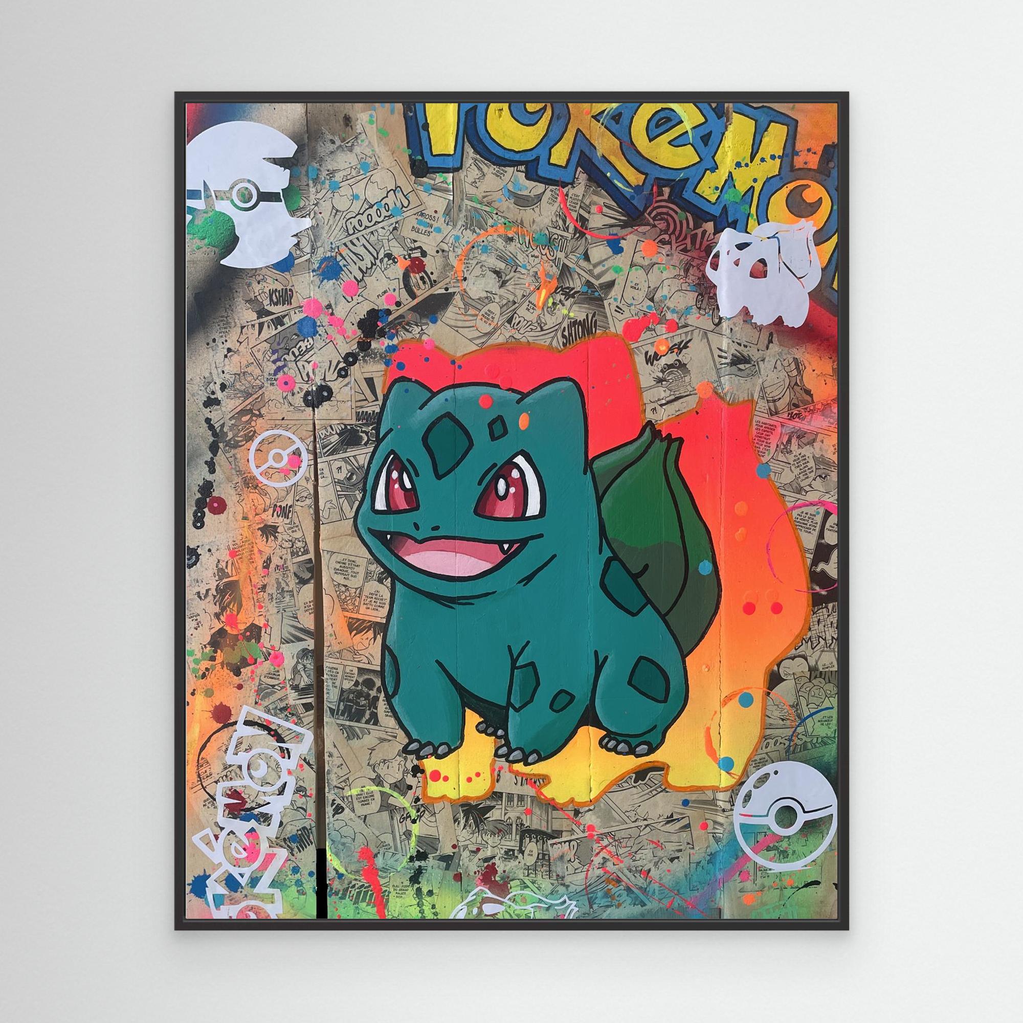 Bulbizarre reproduction officielle sur toile de l'œuvre de Vincent STREIFF