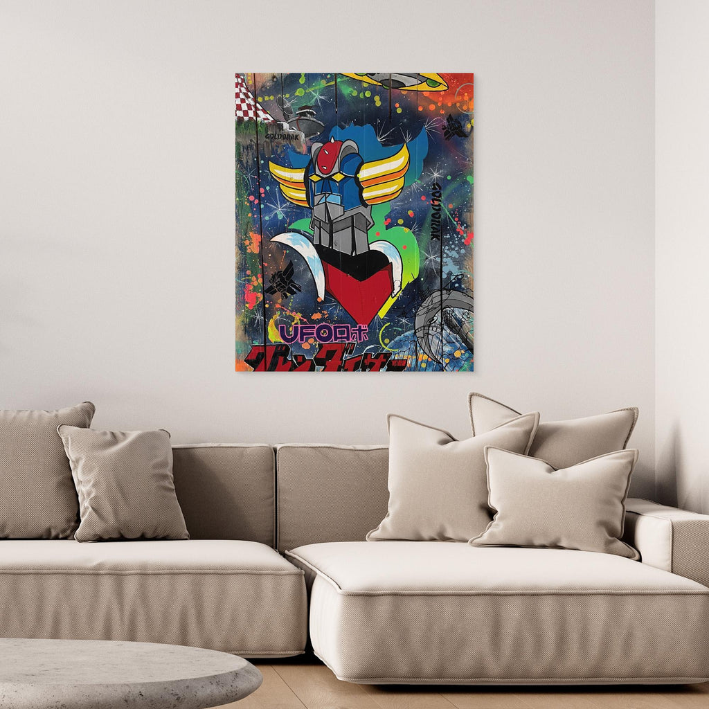 Goldorak reproduction officielle sur toile de l'œuvre de Vincent STREIFF