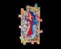 Tableau Jessica Rabbit et Roger de Vincent Streiff — vue d'ensemble, pop art sur bois de palette recyclé