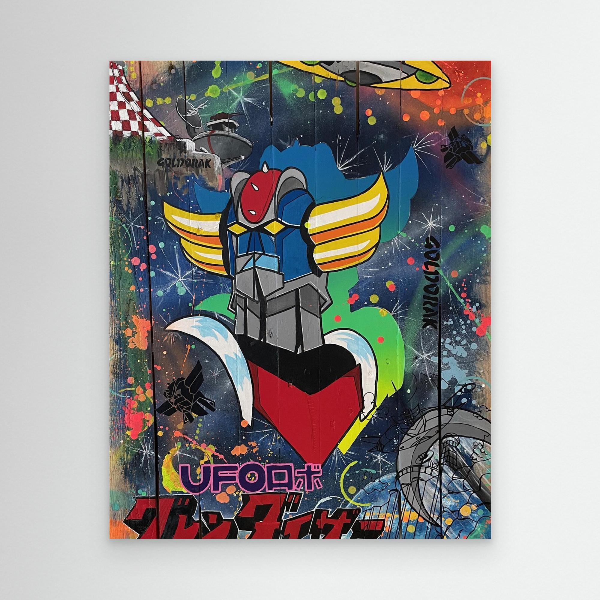 Goldorak reproduction officielle sur toile de l'œuvre de Vincent STREIFF