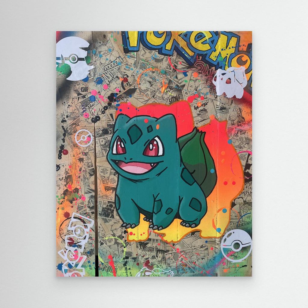 Bulbizarre reproduction officielle sur toile de l'œuvre de Vincent STREIFF