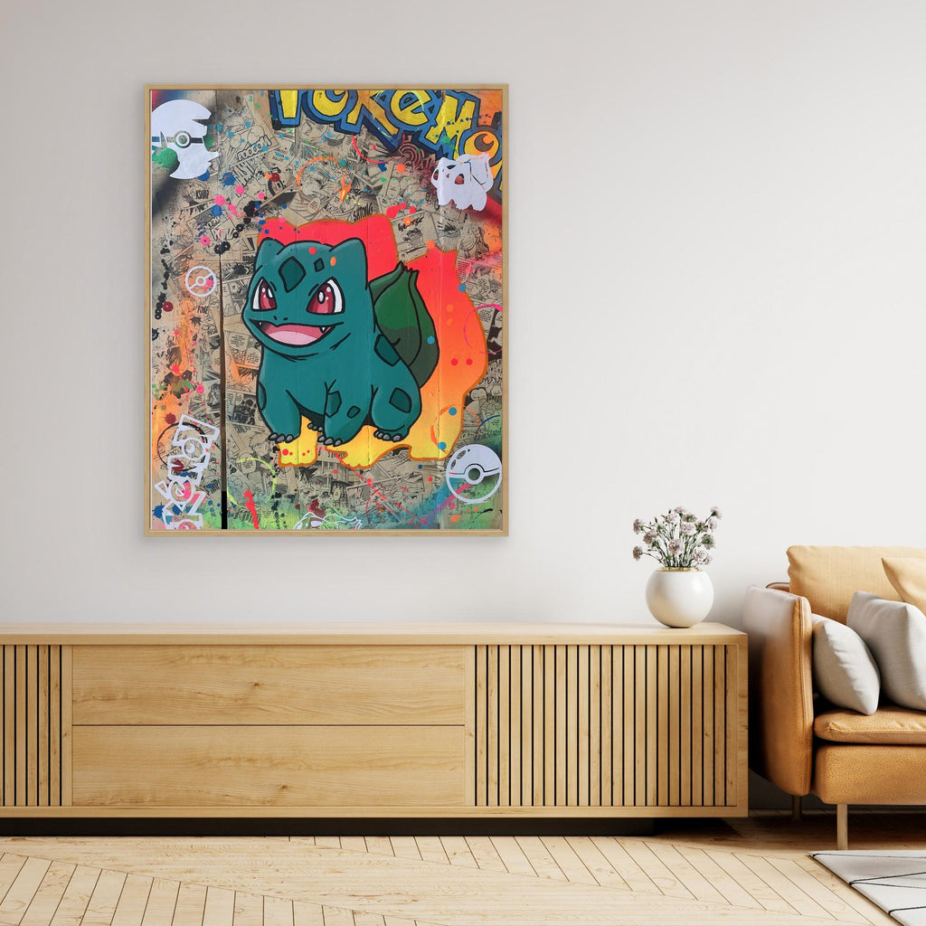 Bulbizarre reproduction officielle sur toile de l'œuvre de Vincent STREIFF