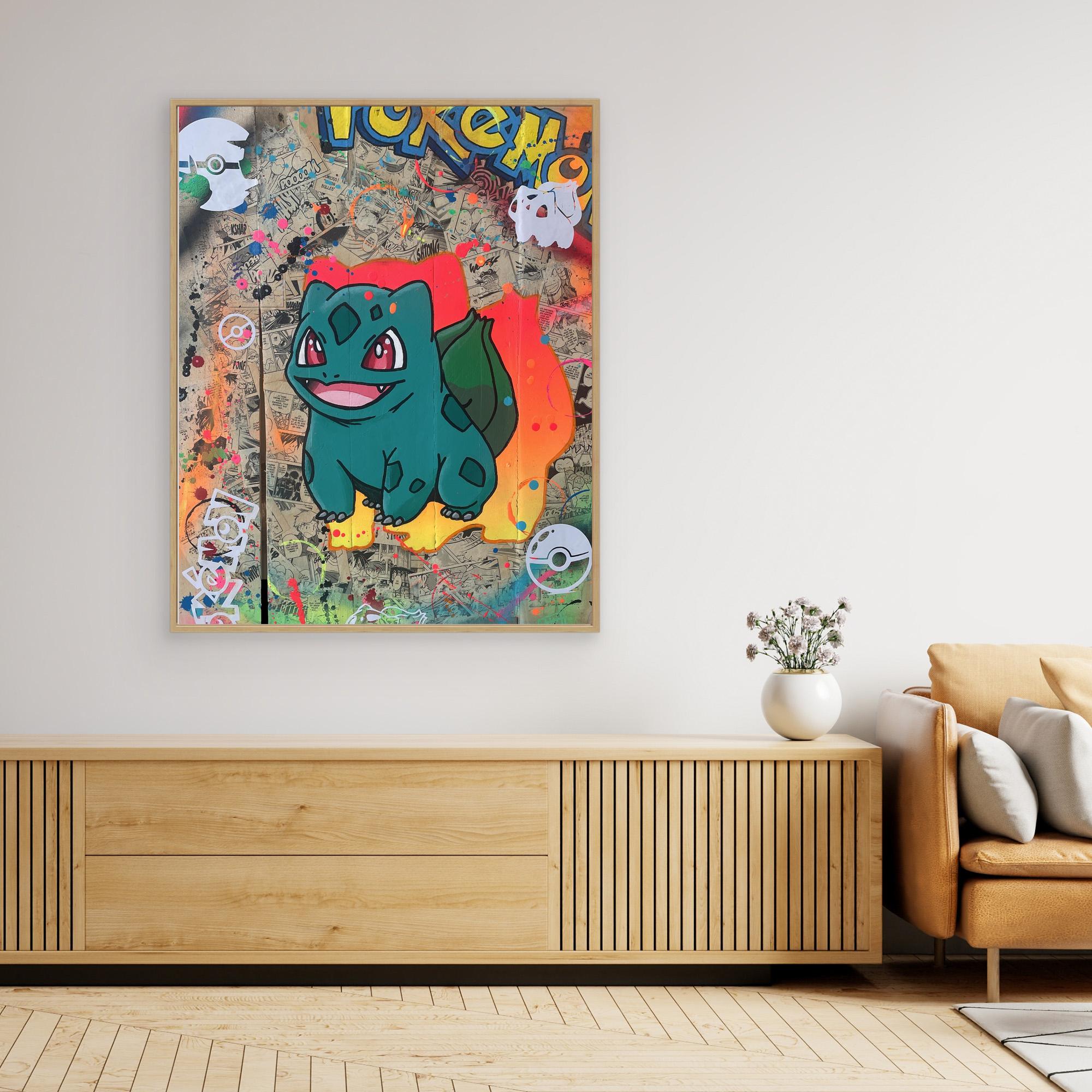 Bulbizarre reproduction officielle sur toile de l'œuvre de Vincent STREIFF