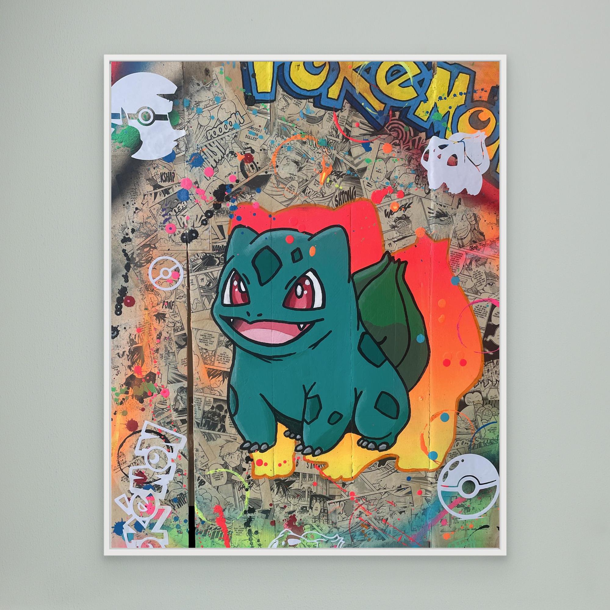 Bulbizarre reproduction officielle sur toile de l'œuvre de Vincent STREIFF