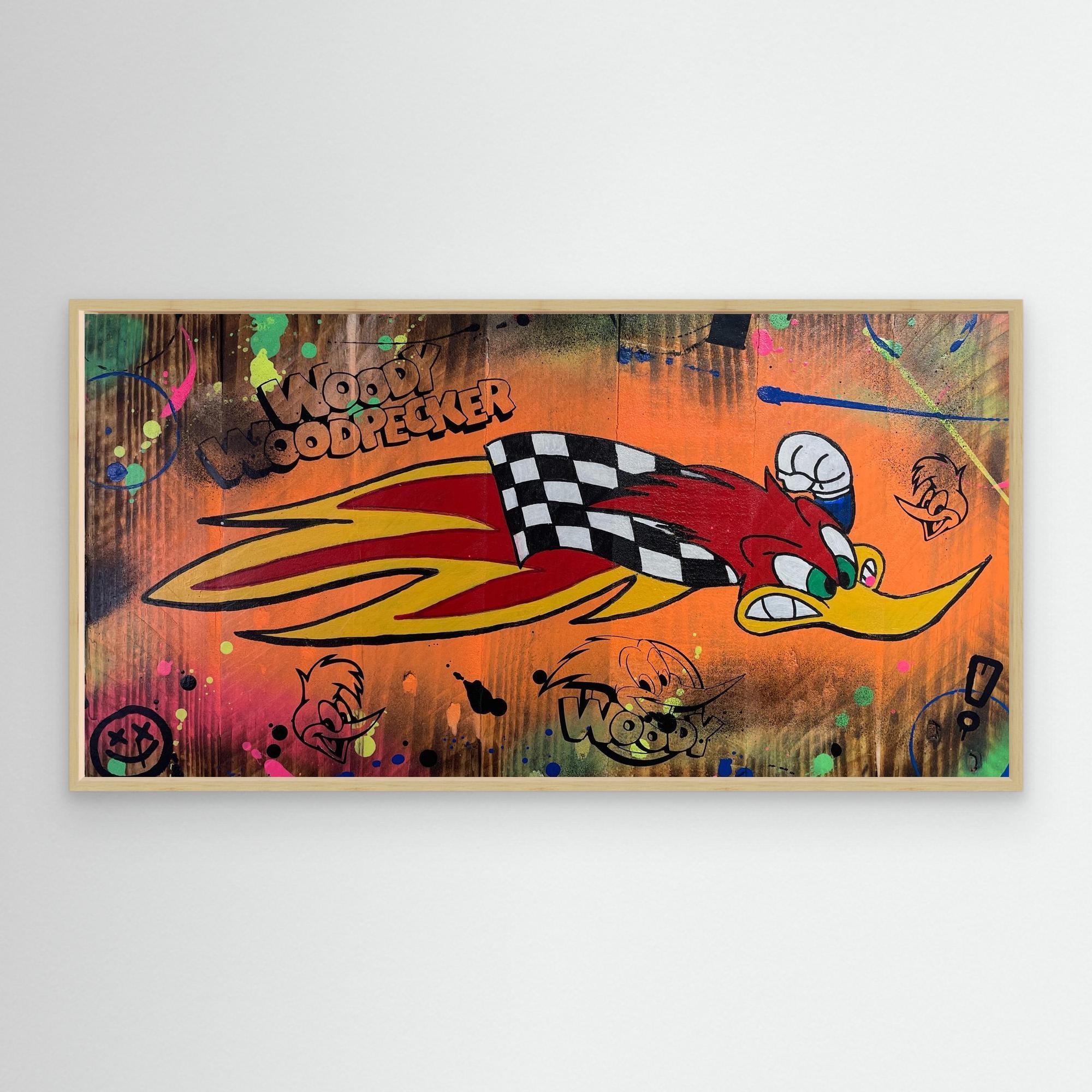 Woody Woodpecke reproduction officielle sur toile de l'œuvre de Vincent STREIFF