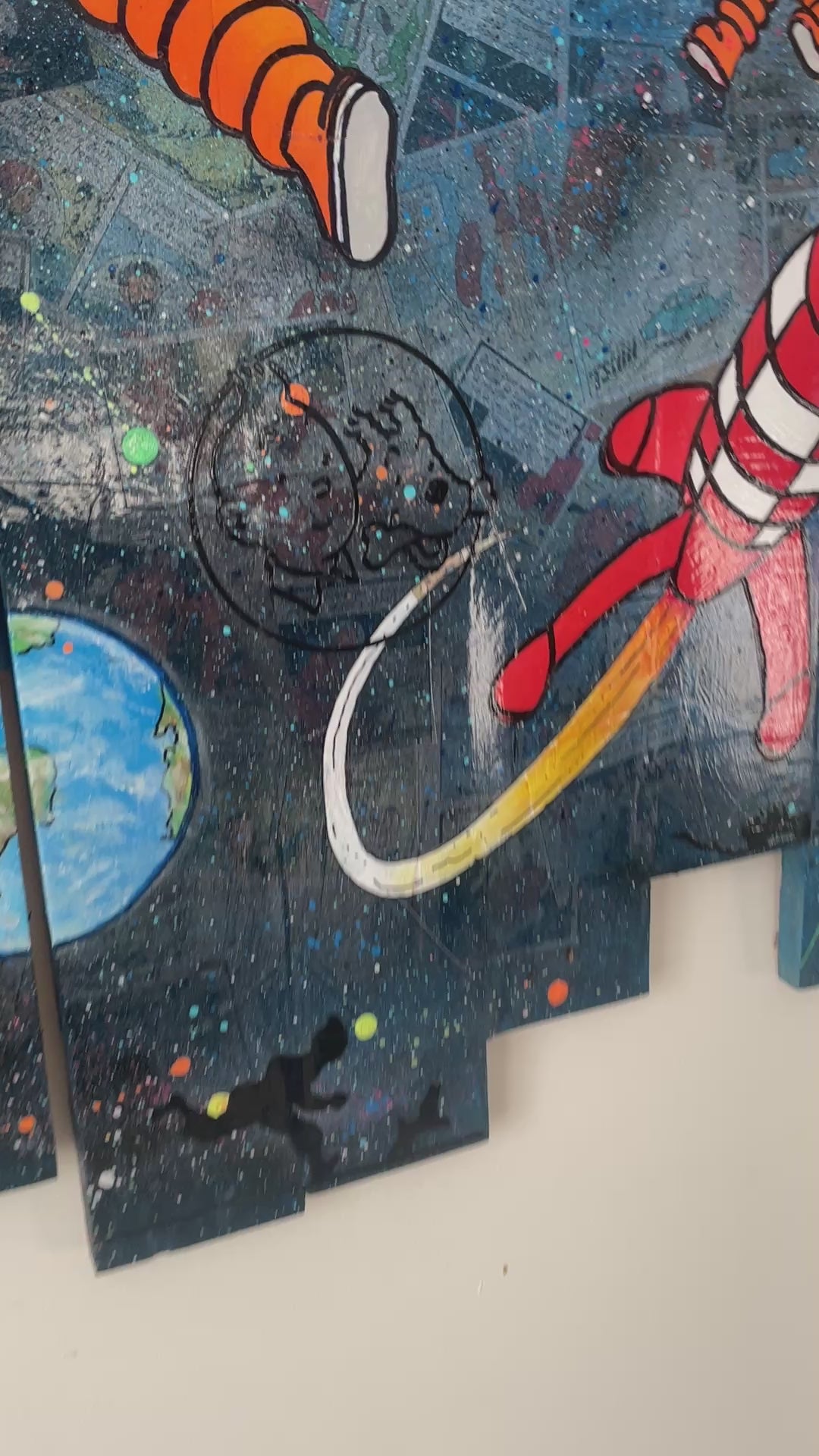 Tableau Tintin et Milou dans l'espace