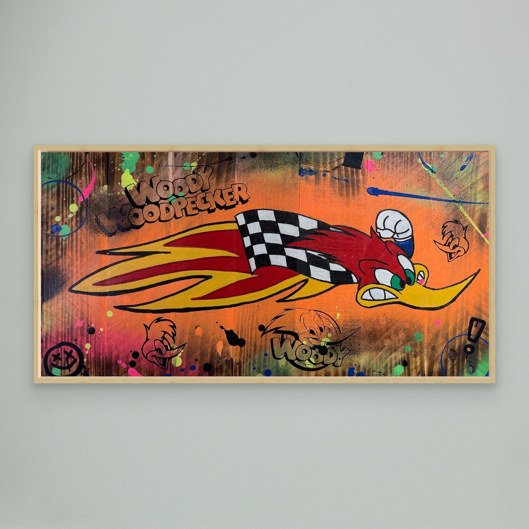 Woody Woodpecke reproduction officielle sur toile de l'œuvre de Vincent STREIFF