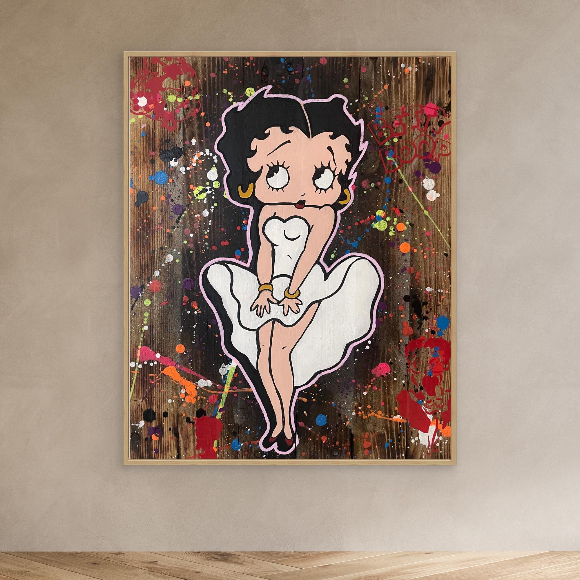 Betty Boop reproduction officielle sur toile de l'œuvre de Vincent STREIFF, impression vibrante sur toile résistante.