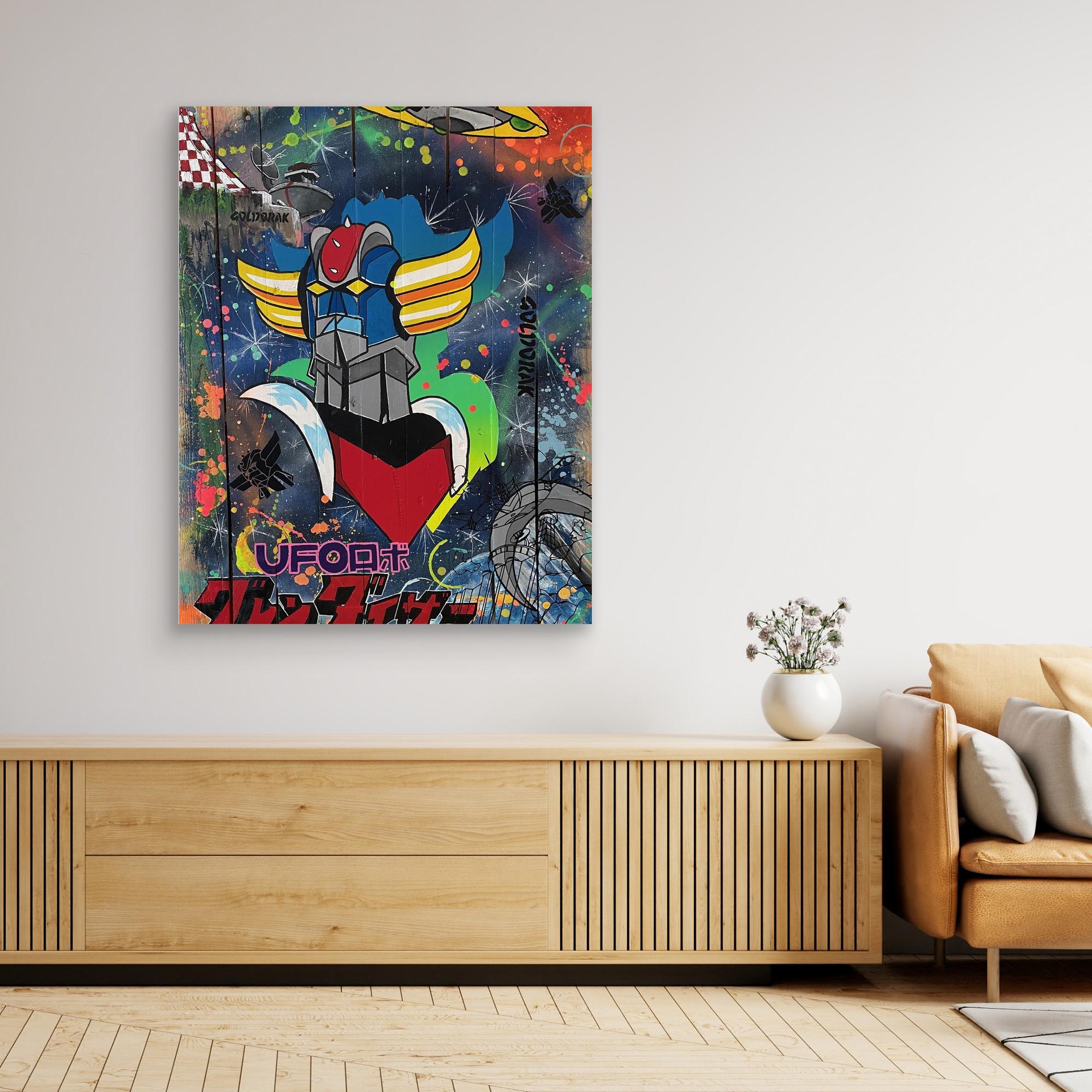 Goldorak reproduction officielle sur toile de l'œuvre de Vincent STREIFF