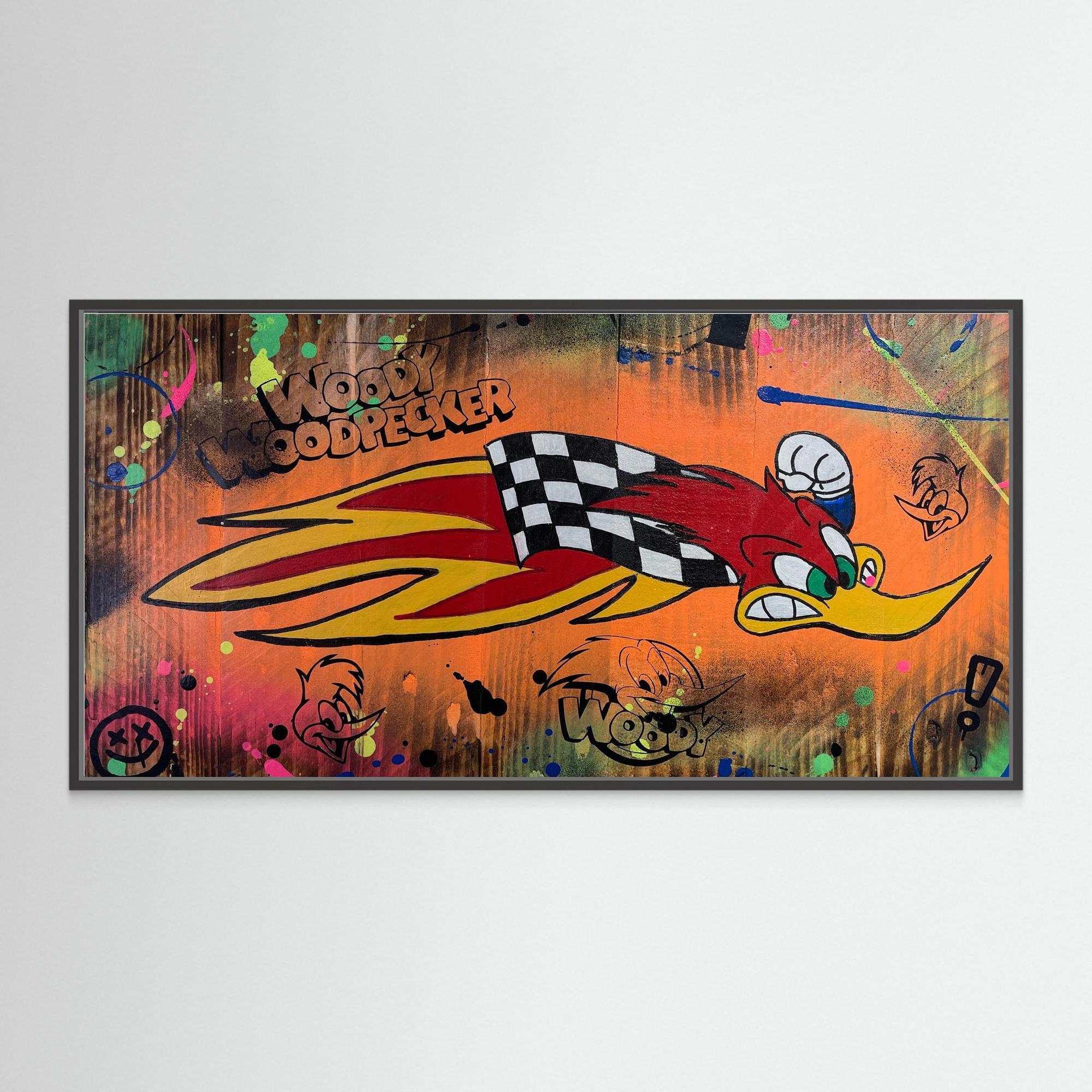 Woody Woodpecke reproduction officielle sur toile de l'œuvre de Vincent STREIFF