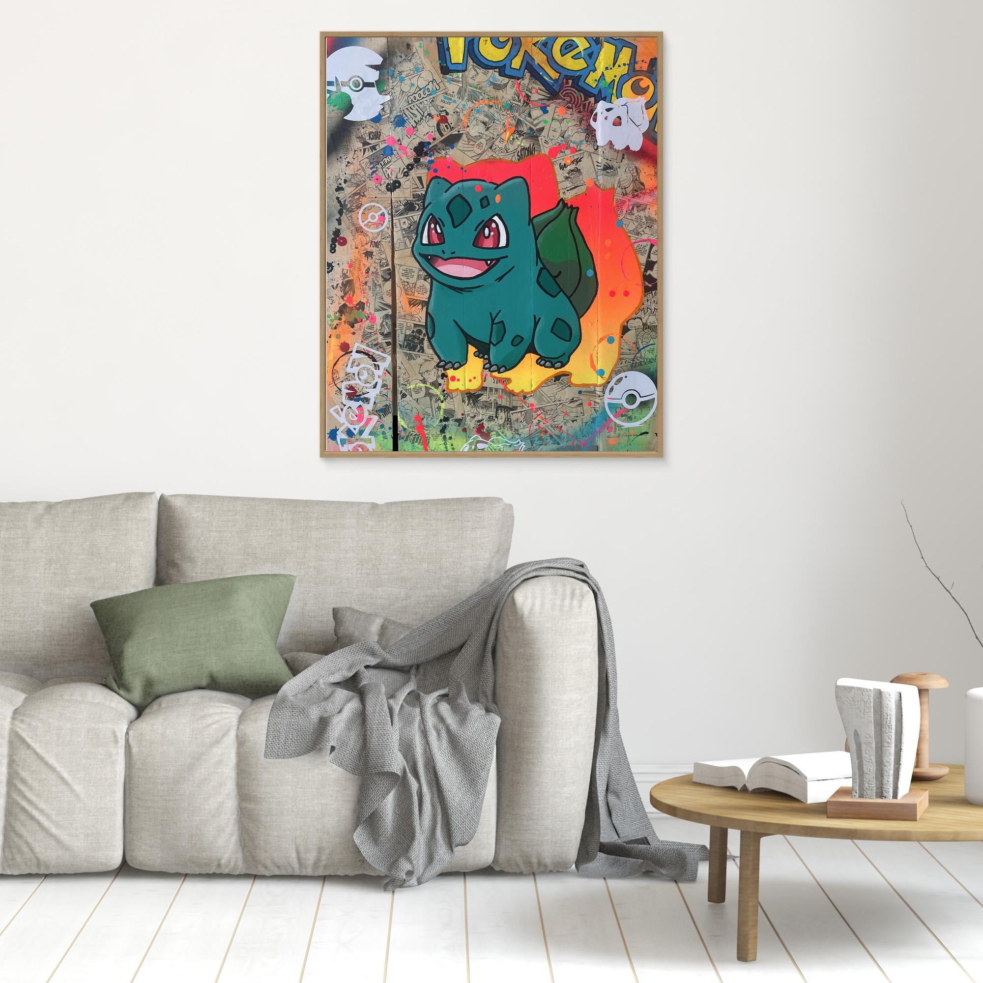 Bulbizarre reproduction officielle sur toile de l'œuvre de Vincent STREIFF